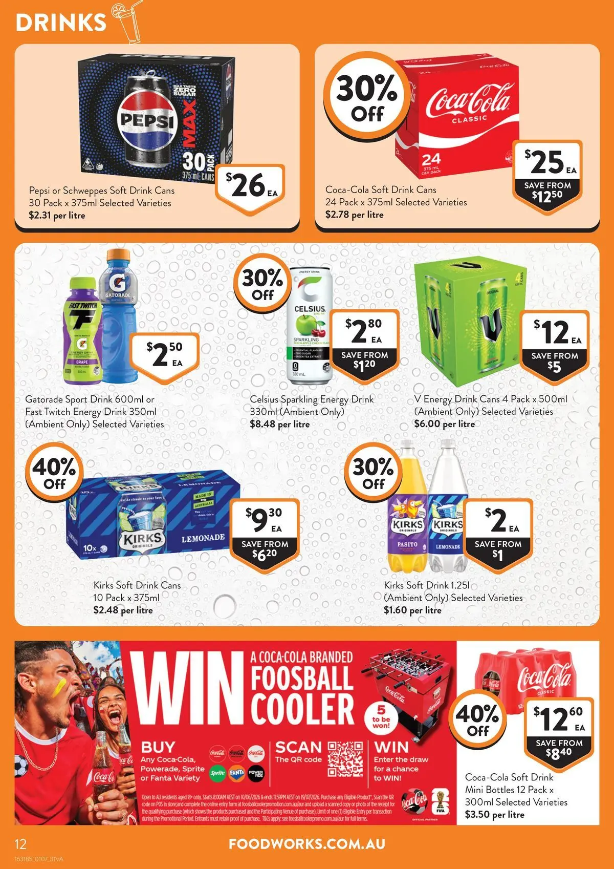 Deals - Supermarket - 30/06/2026 > weekly / monthly specials | Page: 12 | Products: Energy drink, Coca Cola, Pepsi
