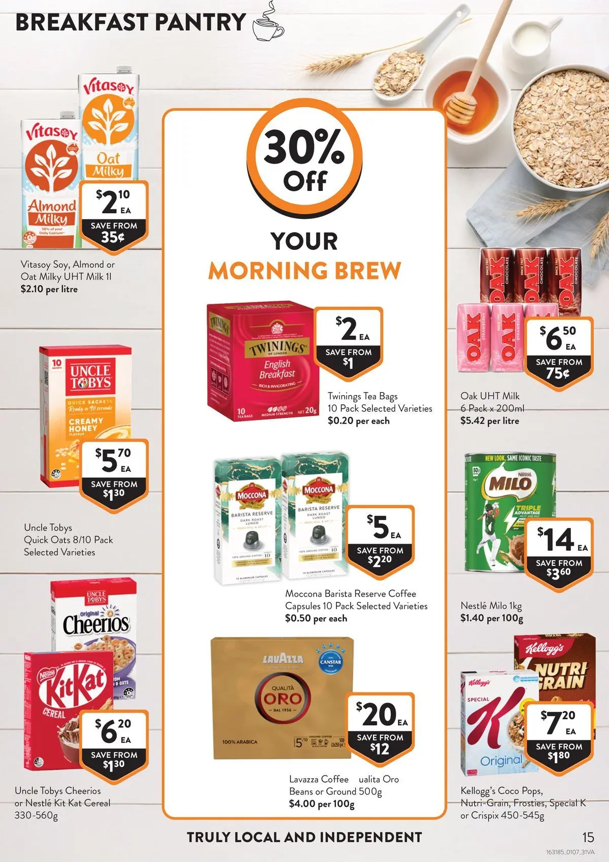 Deals - Supermarket - 30/06/2026 > weekly / monthly specials | Page: 15 | Products: Coffee, Honey, Oats, Cereal