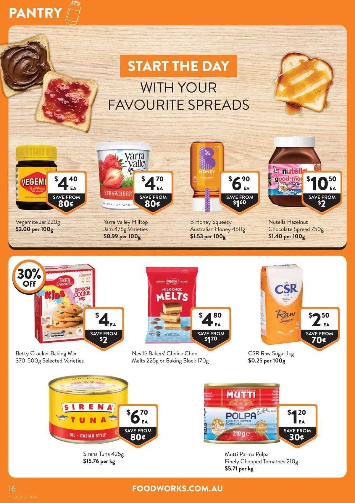 Deals - Supermarket - 30/06/2026 > weekly / monthly specials | Page: 16 | Products: Milk, Oil, Nutella, Sugar