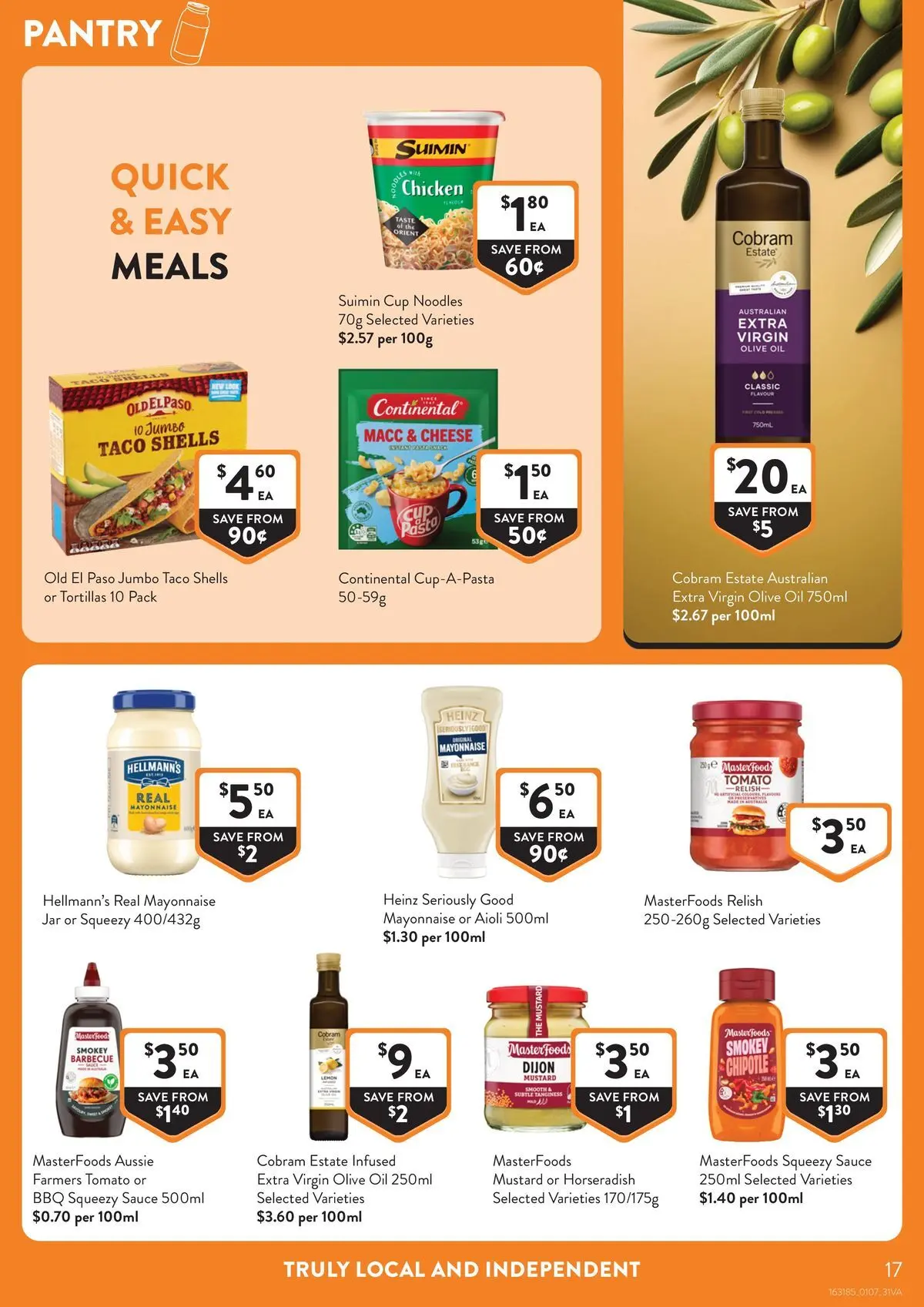 Deals - Supermarket - 30/06/2026 > weekly / monthly specials | Page: 17 | Products: Olive oil, Relish, Mayonnaise, Tortillas