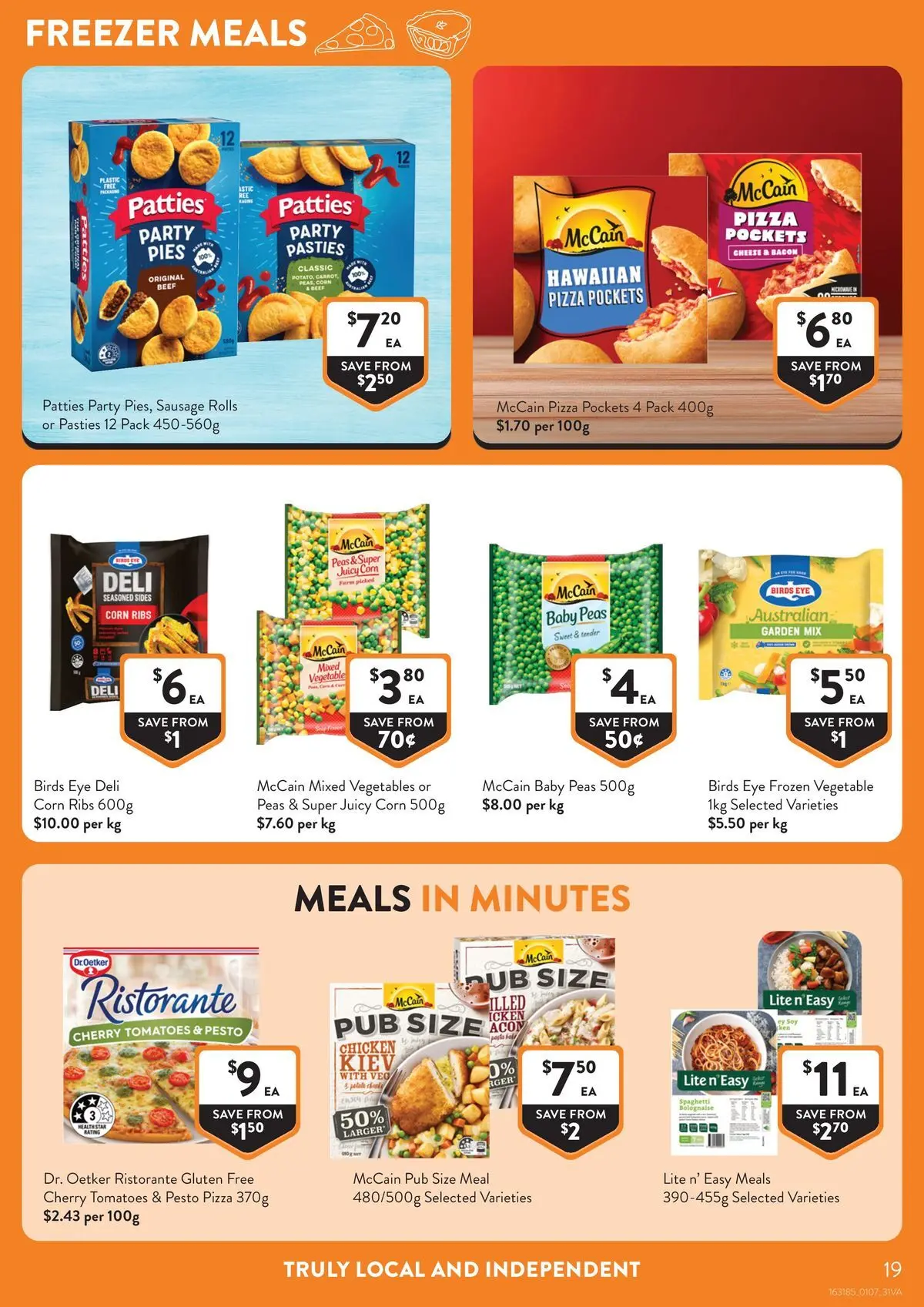 Deals - Supermarket - 30/06/2026 > weekly / monthly specials | Page: 19 | Products: Vegetables, Sausage, Pies, Freezer