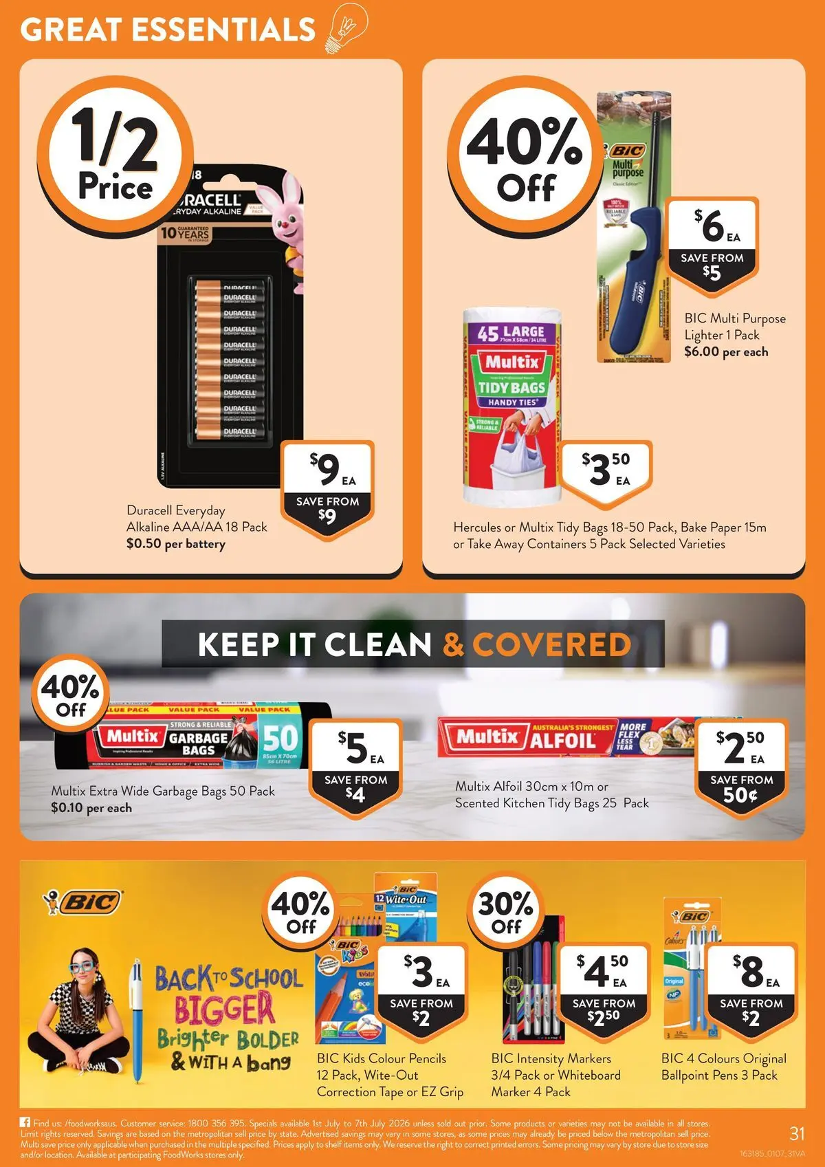 Deals - Supermarket - 30/06/2026 > weekly / monthly specials | Page: 31 | Products: Shelf, Battery, Garbage bags