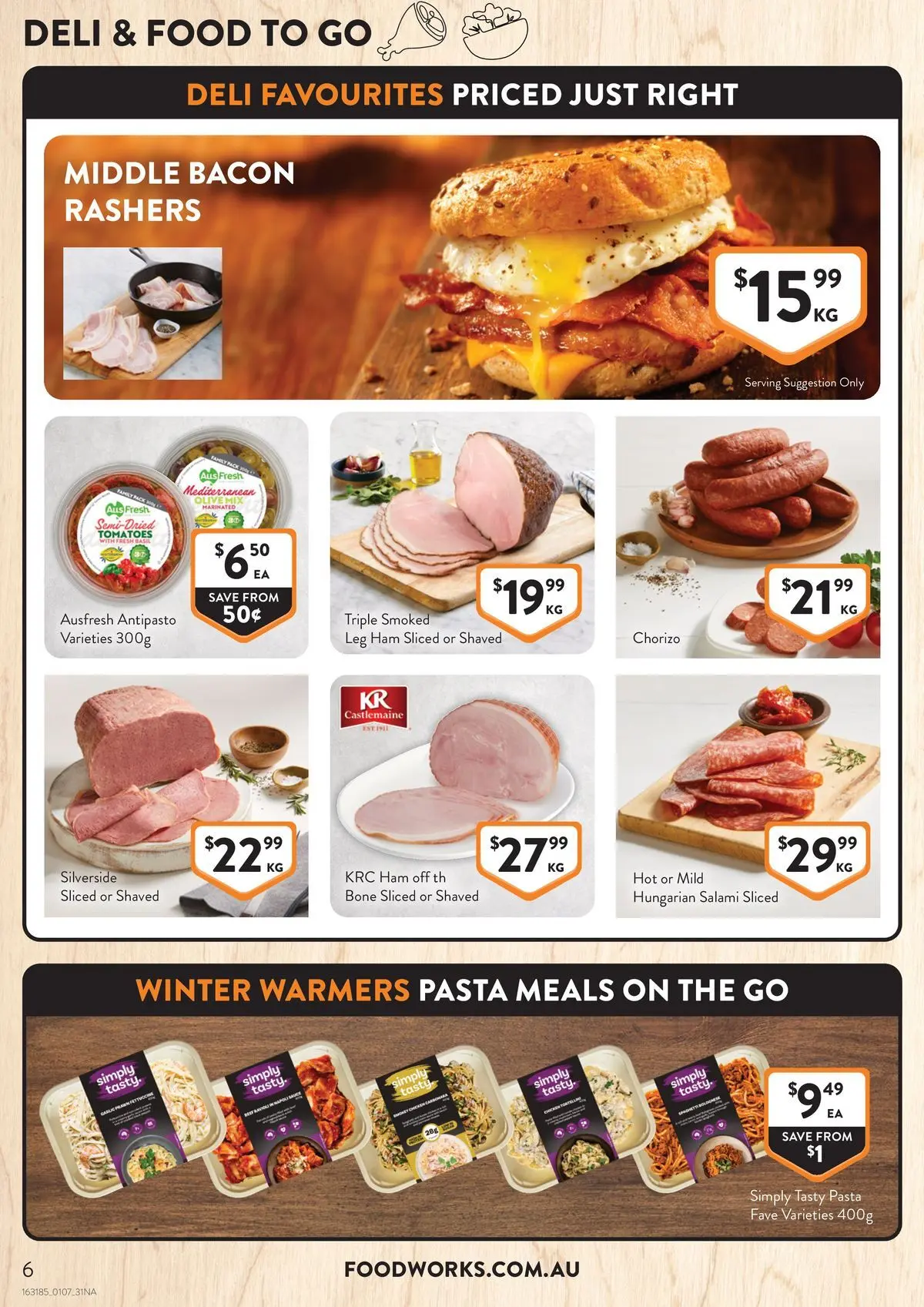 Deals - Supermarket - 30/06/2026 > weekly / monthly specials | Page: 6 | Products: Bacon, Salami, Ham, Pasta