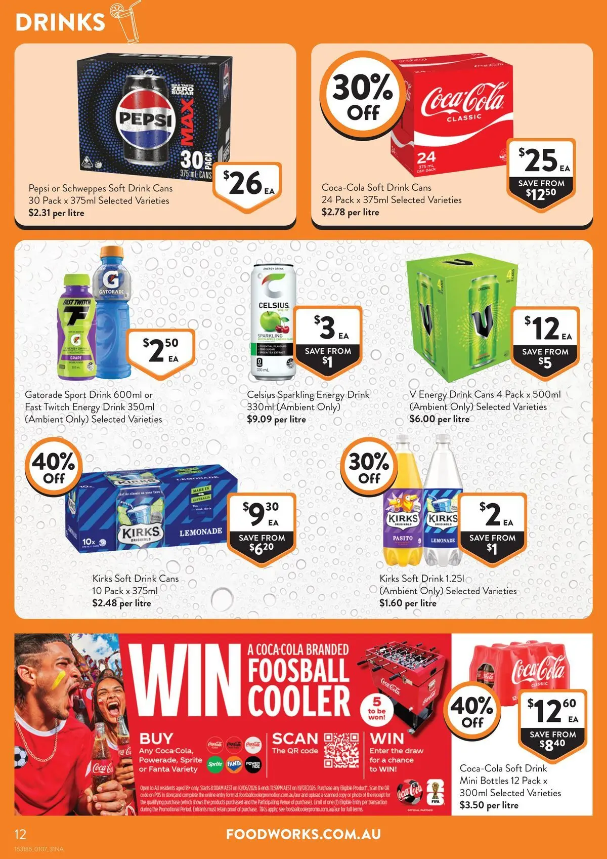 Deals - Supermarket - 30/06/2026 > weekly / monthly specials | Page: 12 | Products: Energy drink, Coca Cola, Pepsi