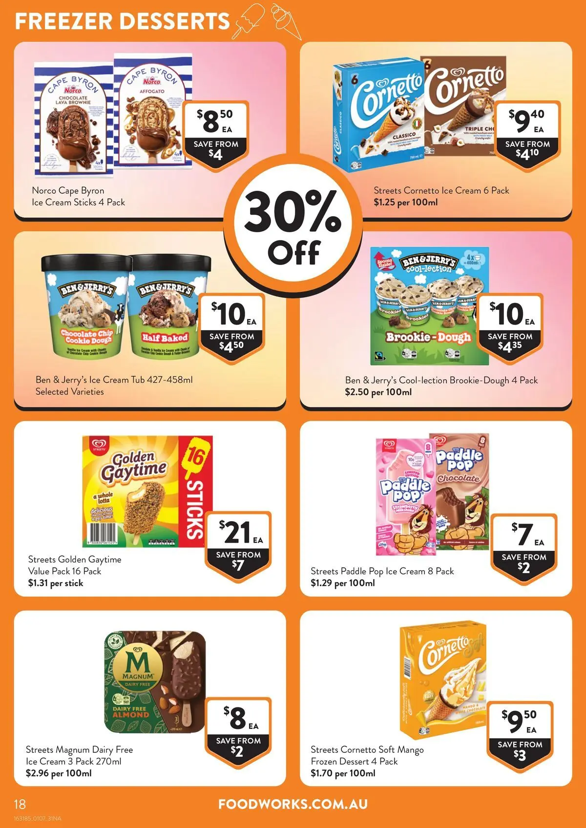 Deals - Supermarket - 30/06/2026 > weekly / monthly specials | Page: 18 | Products: Dairy, Chocolate, Cream, Ice cream