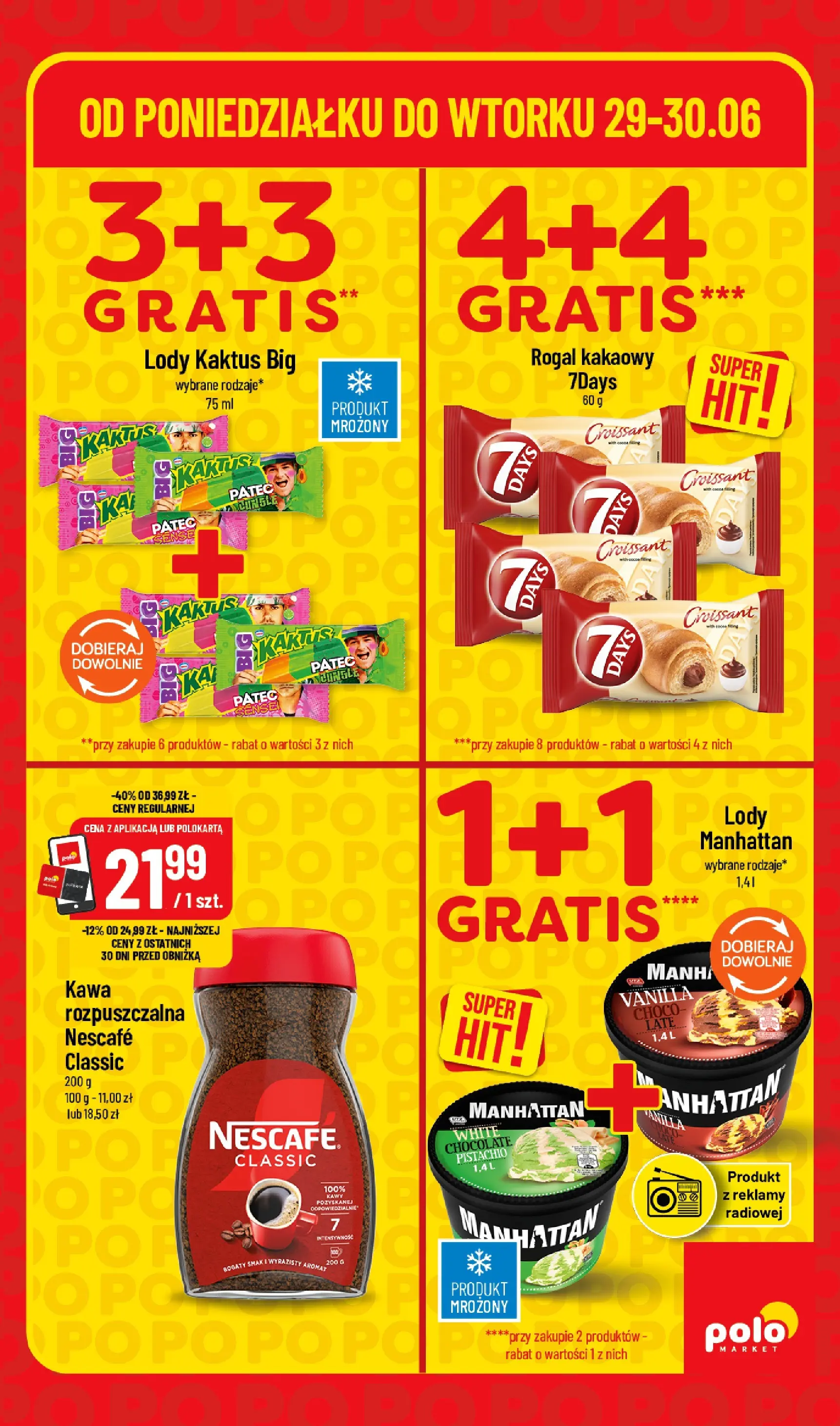 Nowa POLOmarket gazetka od jutra 29.06.2026 | Strona: 5 | Produkty: Nescafe, Kawa, Lody Kaktus, Lody