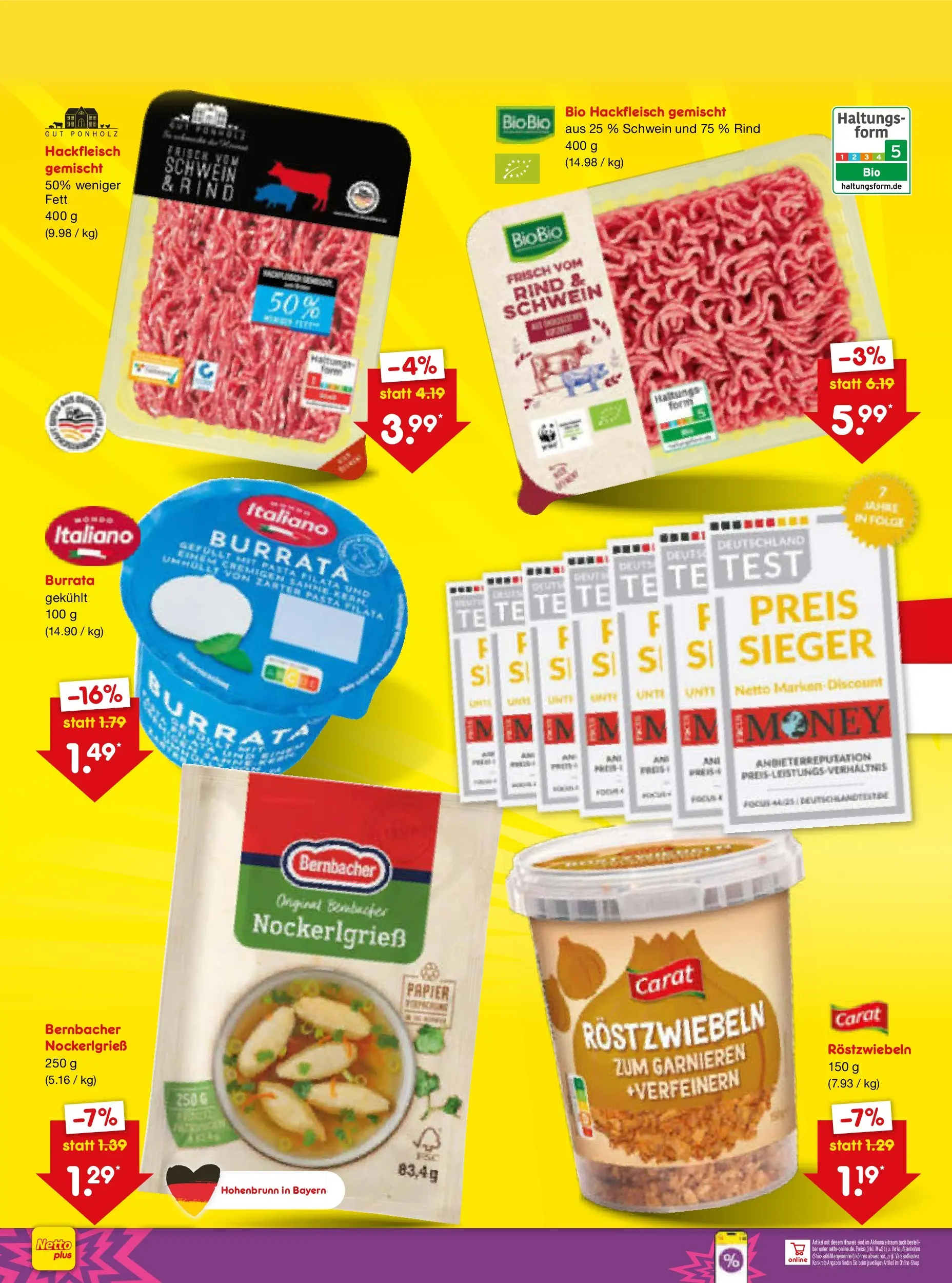 Netto Marken-Discount - Netto: Wochenangebote (ab 05.07.2026) » Angebote | Seite: 4 | Produkte: Burrata, Pasta, Sahne, Hackfleisch