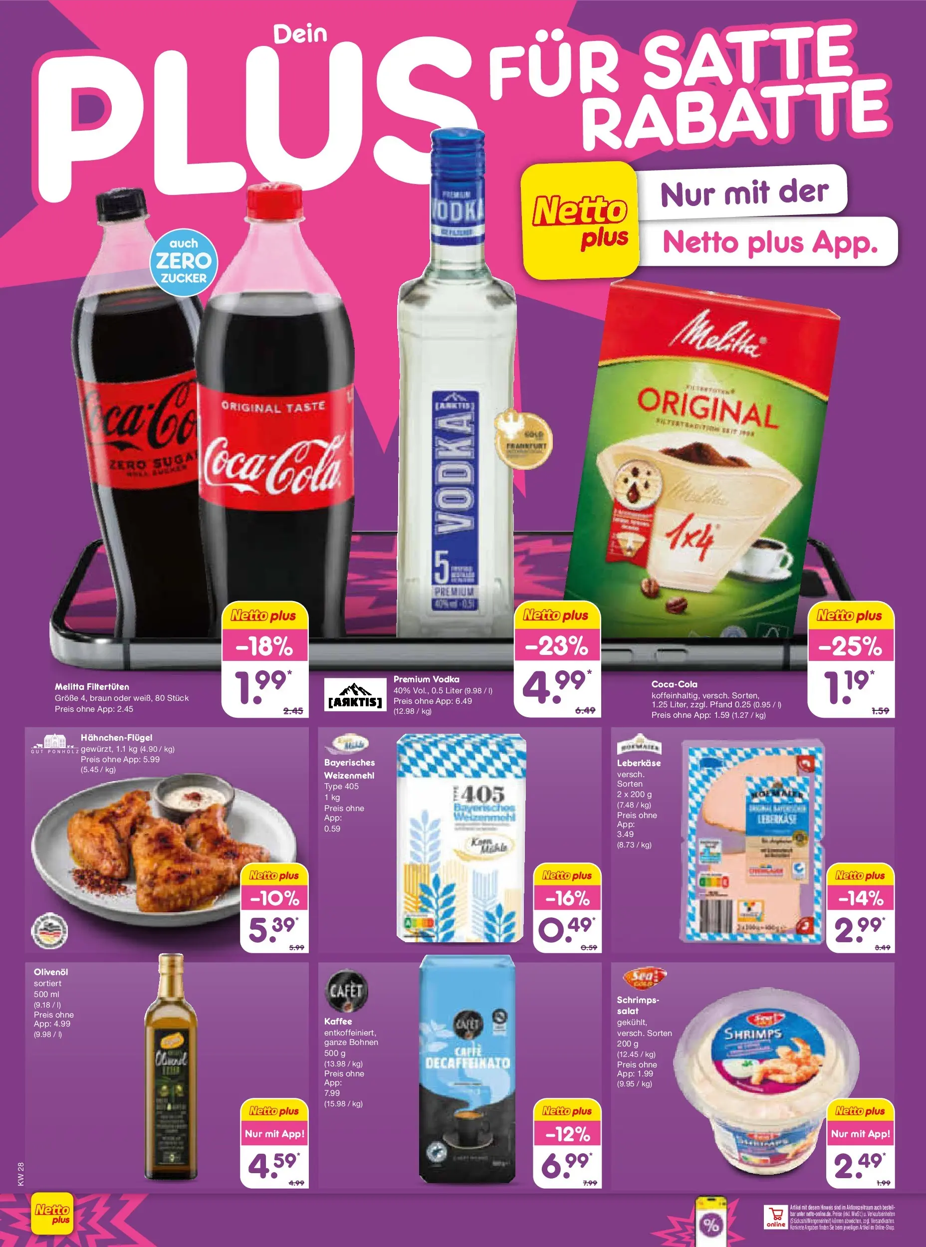Netto Marken-Discount - Netto: Wochenangebote (ab 05.07.2026) » Angebote | Seite: 46 | Produkte: Melitta, Olivenol, Zucker, Leberkase