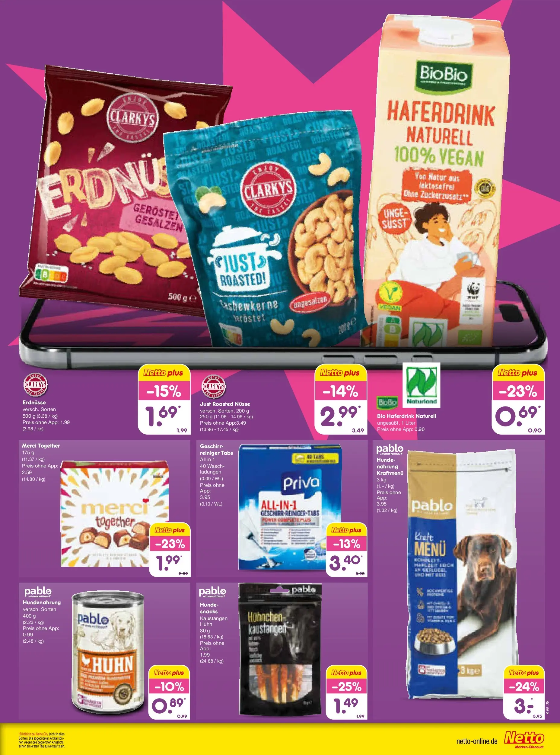 Netto Marken-Discount - Netto: Wochenangebote (ab 05.07.2026) » Angebote | Seite: 47 | Produkte: Merci, Erdnüsse, Haferdrink, Nüsse