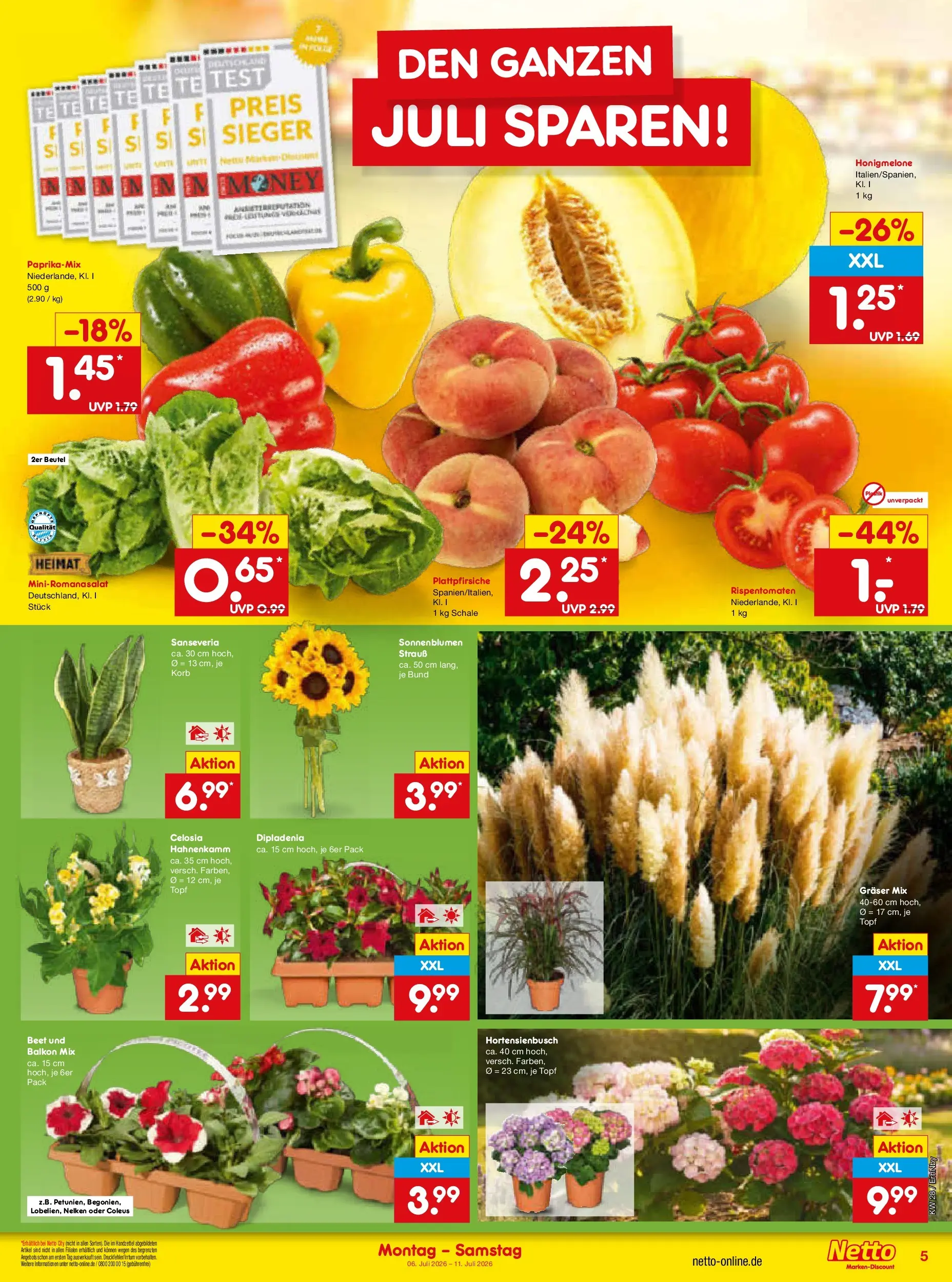 Netto Marken-Discount - Netto: Wochenangebote (ab 05.07.2026) » Angebote | Seite: 7 | Produkte: Korb, Honigmelone