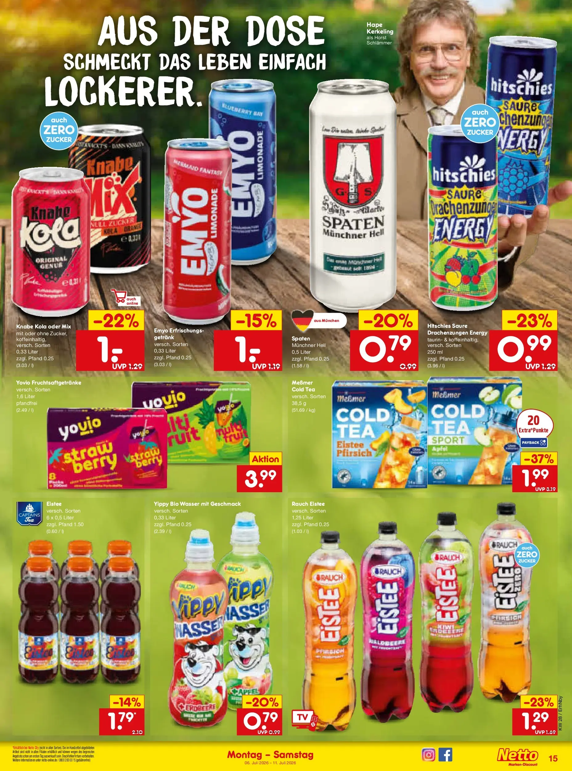 Netto Marken-Discount - Netto: Wochenangebote (ab 05.07.2026) » Angebote | Seite: 21 | Produkte: Limonade, Wasser, Zucker, Pfirsich