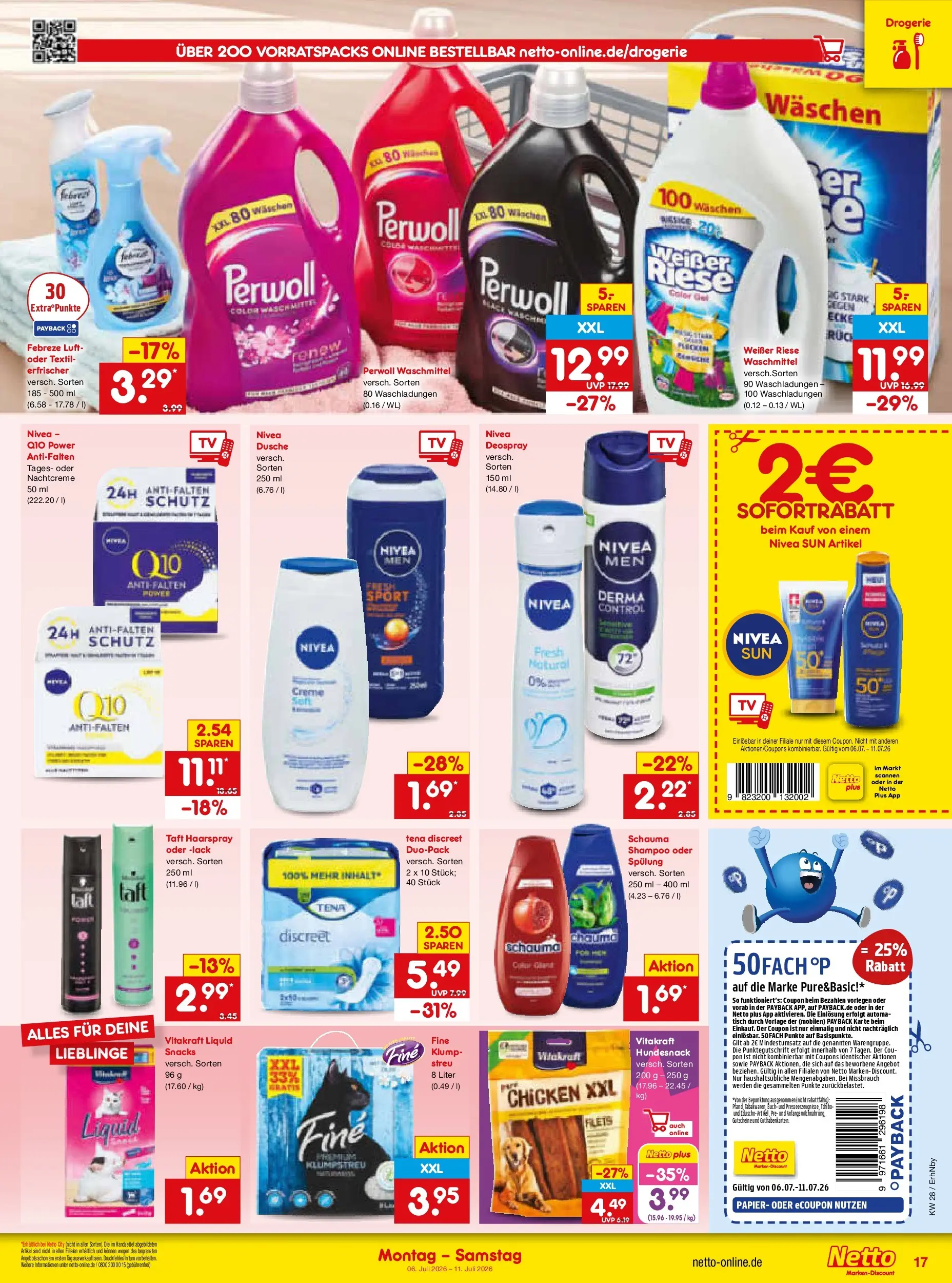 Netto Marken-Discount - Netto: Wochenangebote (ab 05.07.2026) » Angebote | Seite: 25 | Produkte: Perwoll, Haarspray, Waschmittel, Nachtcreme