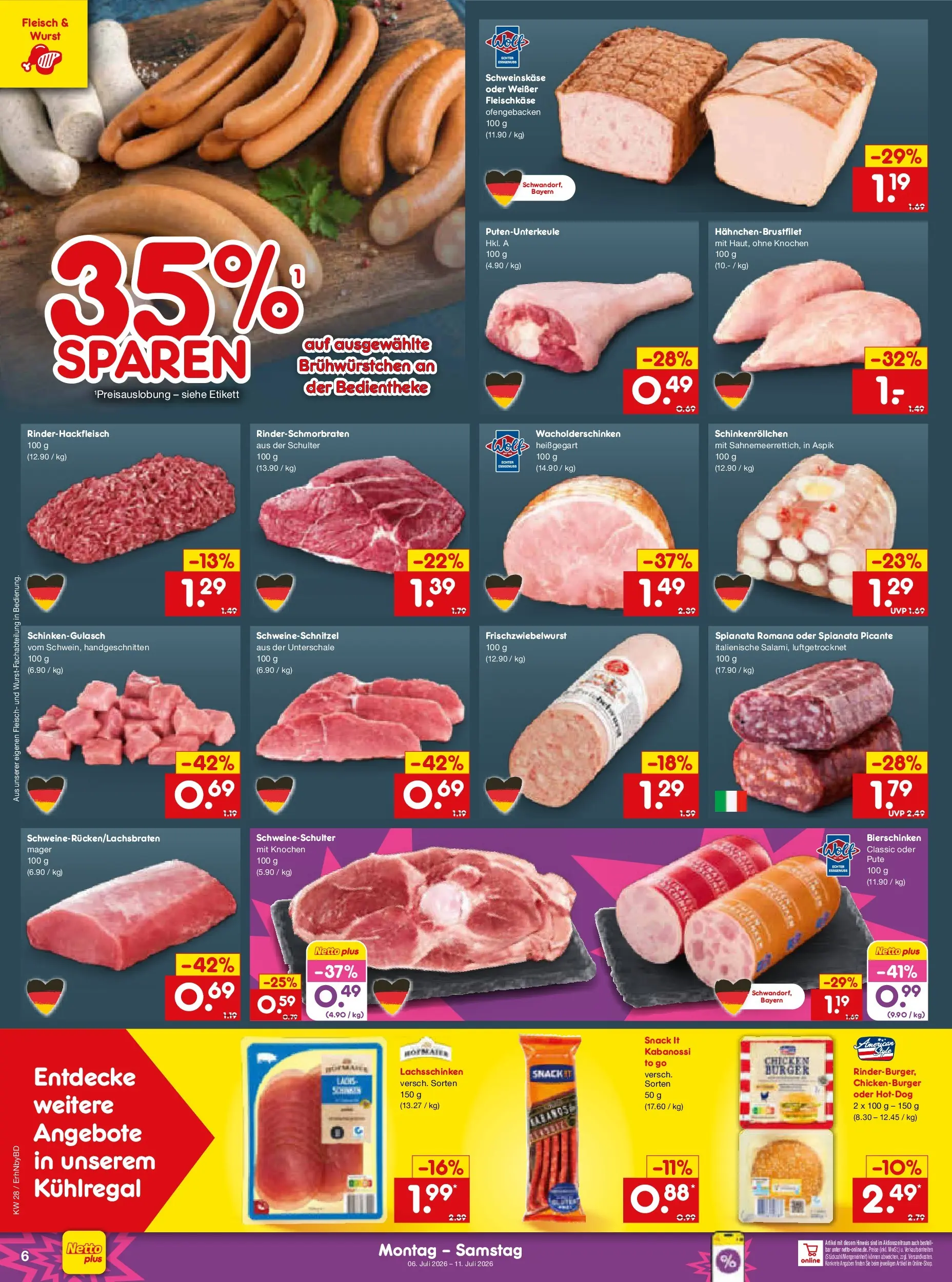 Netto Marken-Discount - Netto: Wochenangebote (ab 05.07.2026) » Angebote | Seite: 10 | Produkte: Pute, Lachs, Wurst, Fleisch