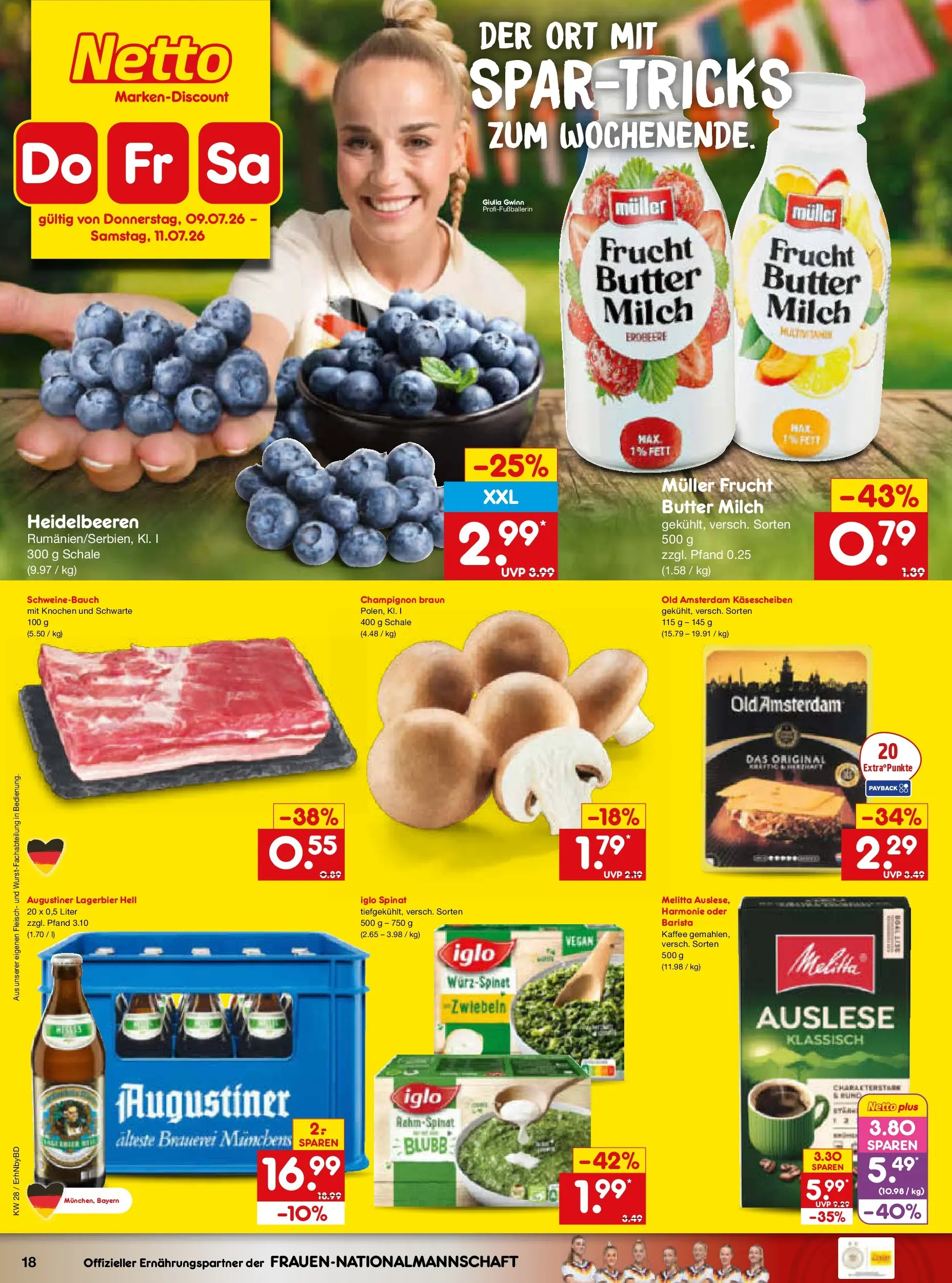 Netto Marken-Discount - Netto: Wochenangebote (ab 05.07.2026) » Angebote | Seite: 34 | Produkte: Milch, Butter, Heidelbeeren, Zwiebeln