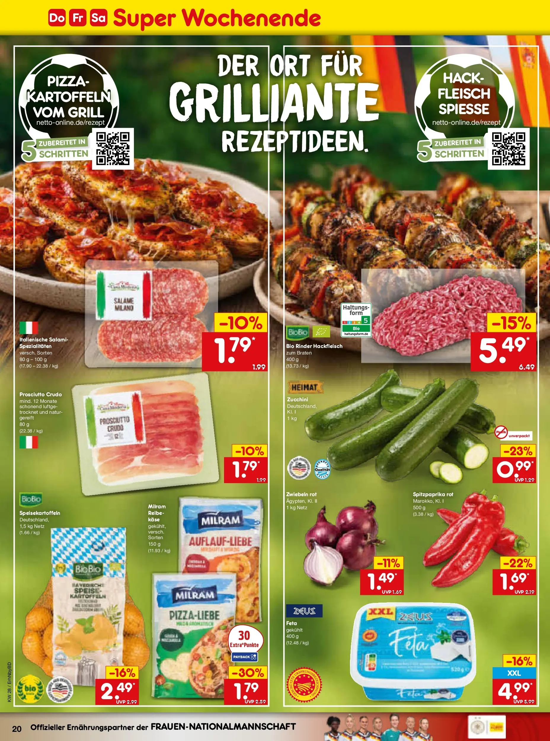Netto Marken-Discount - Netto: Wochenangebote (ab 05.07.2026) » Angebote | Seite: 36 | Produkte: Feta, Zwiebeln, Milram, Hackfleisch