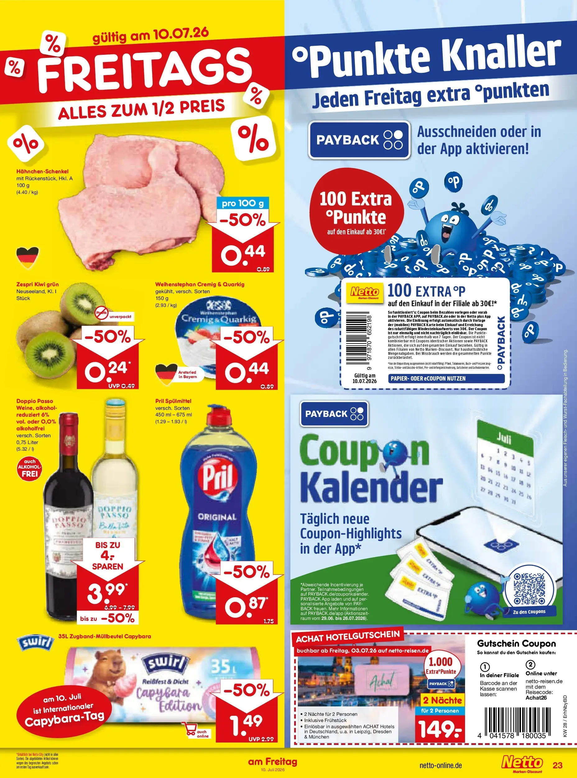 Netto Marken-Discount - Netto: Wochenangebote (ab 05.07.2026) » Angebote | Seite: 39 | Produkte: Hahnchen, Doppio Passo, Kiwi, Fleisch
