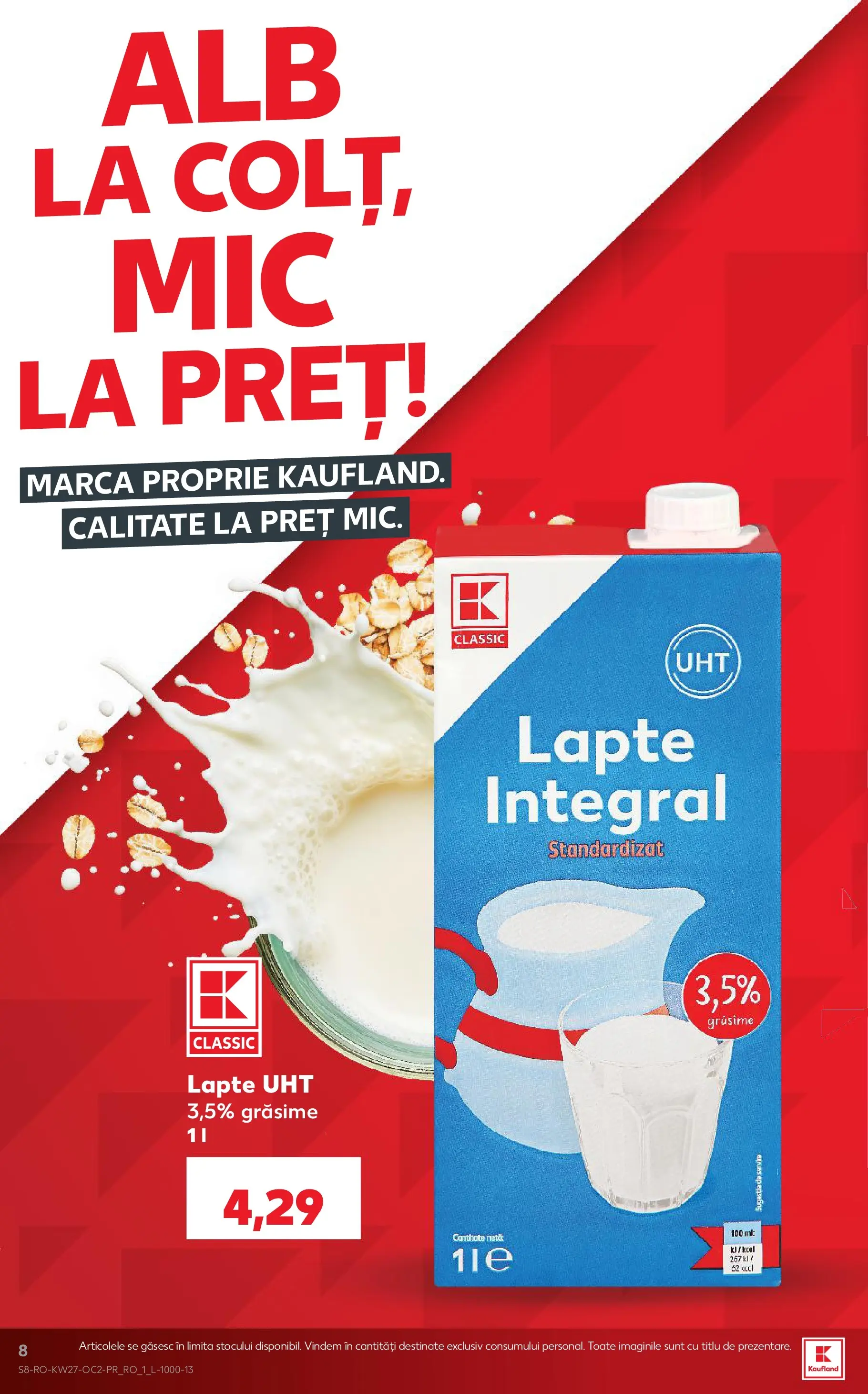 Kaufland Domnesti 01.07.2026 - Revista si Oferta | Pagină: 8 | Produse: Lapte