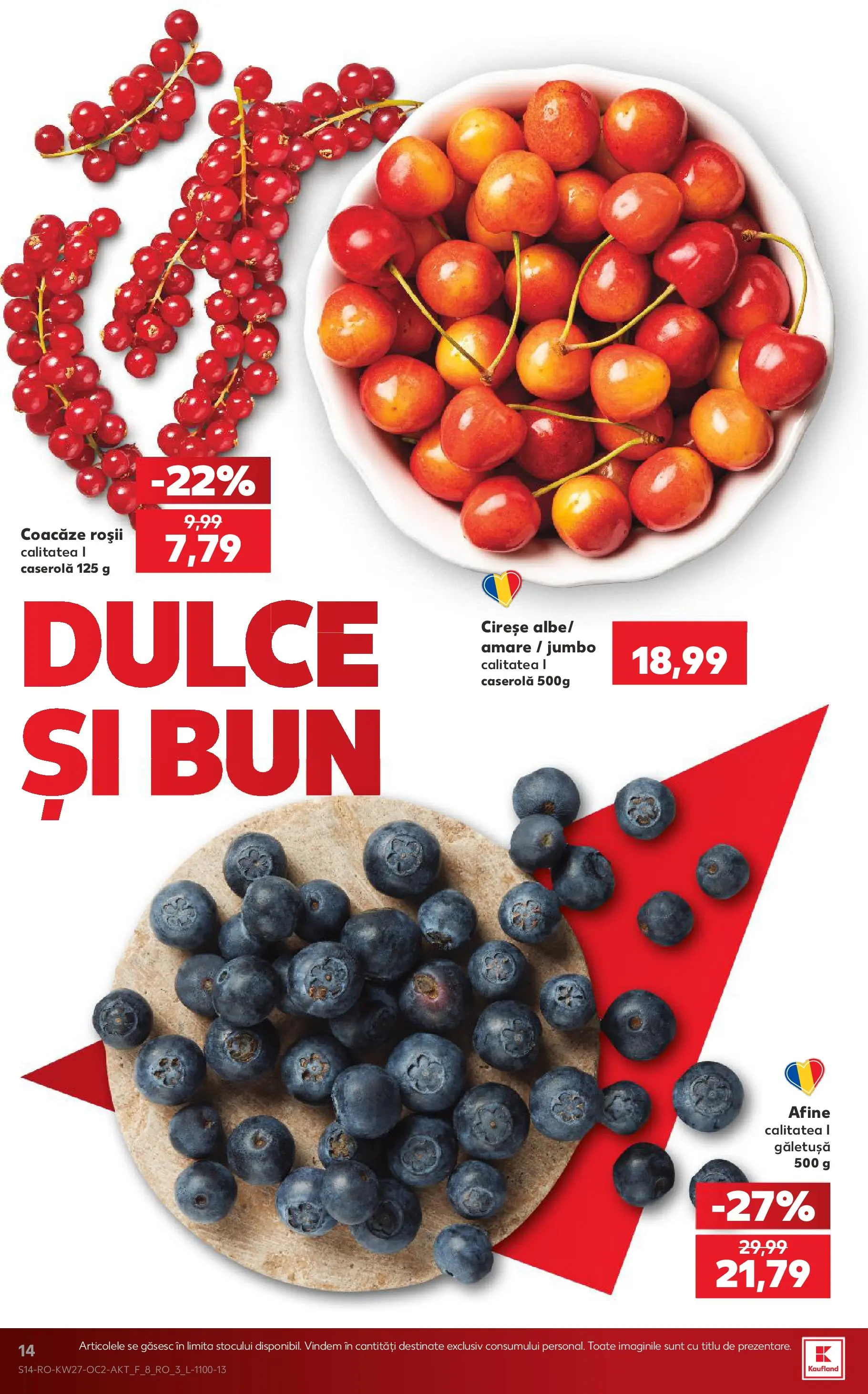 Kaufland Vaslui 01.07.2026 - Revista si Oferta | Pagină: 14 | Produse: Afine, Roșii, Cireșe