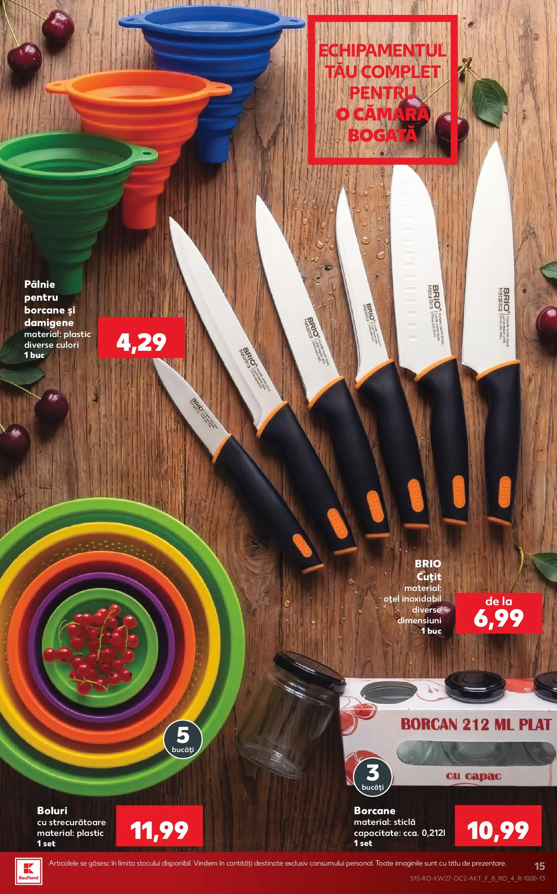 Kaufland Domnesti 01.07.2026 - Revista si Oferta | Pagină: 15 | Produse: Cuțit, Borcan