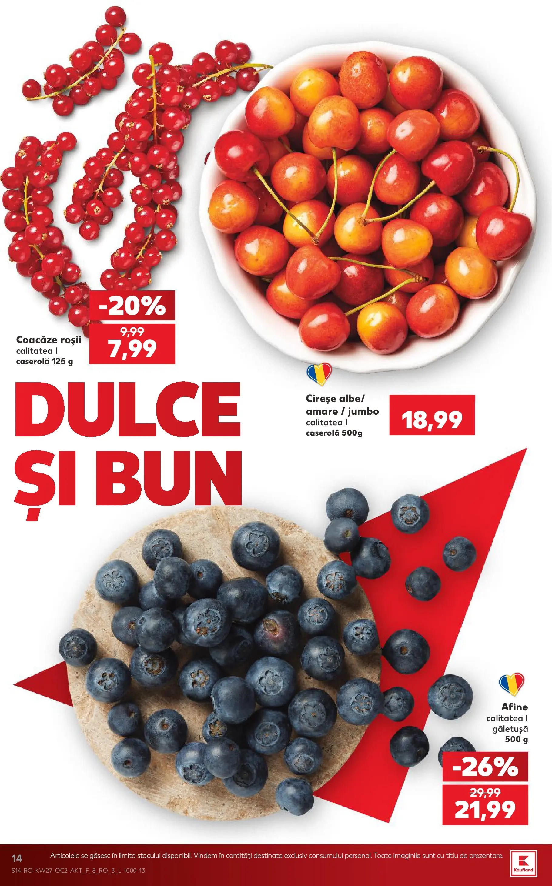 Kaufland Domnesti 01.07.2026 - Revista si Oferta | Pagină: 14 | Produse: Afine, Roșii, Cireșe