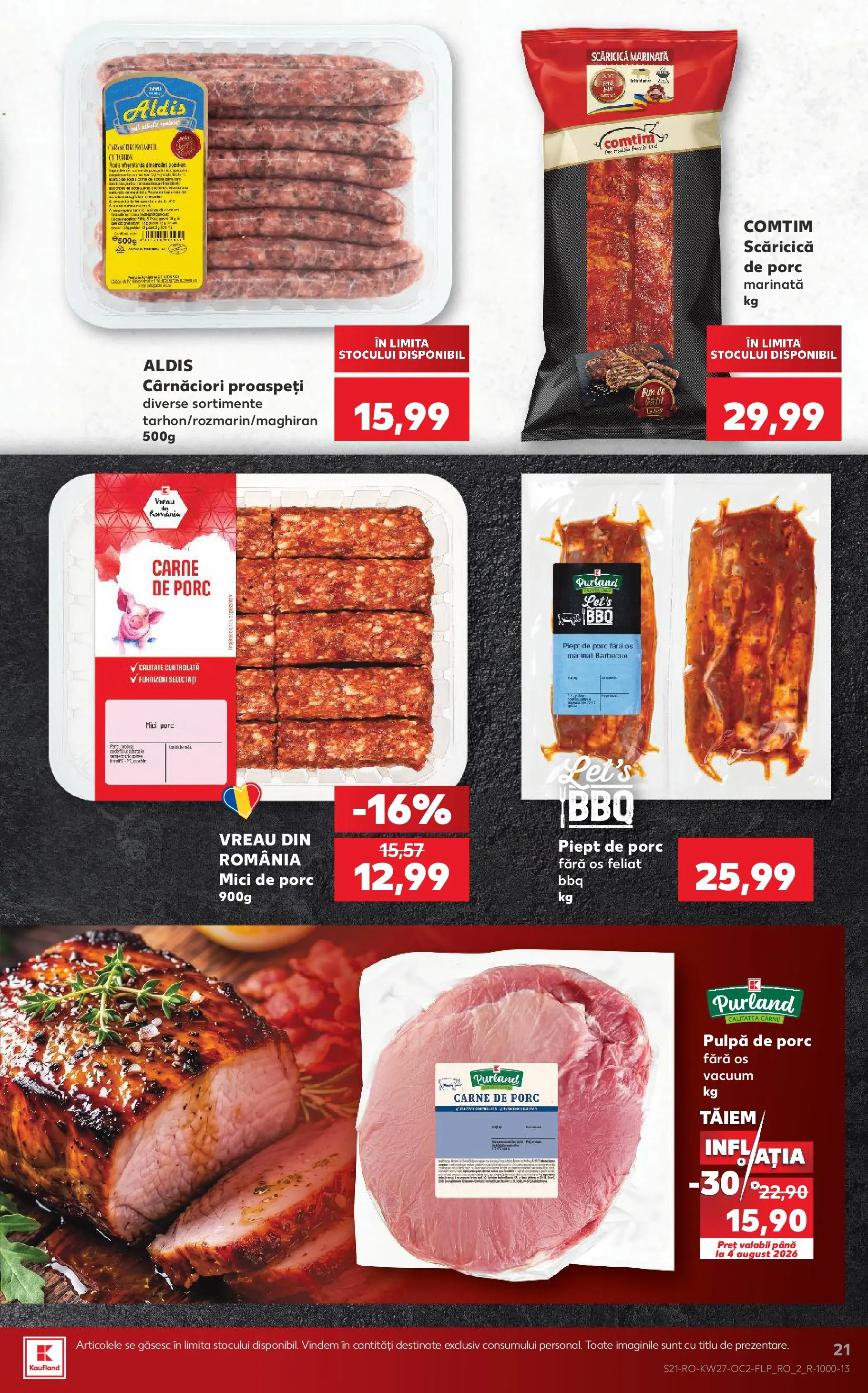 Kaufland Domnesti 01.07.2026 - Revista si Oferta | Pagină: 21 | Produse: Mici, Carne De Porc