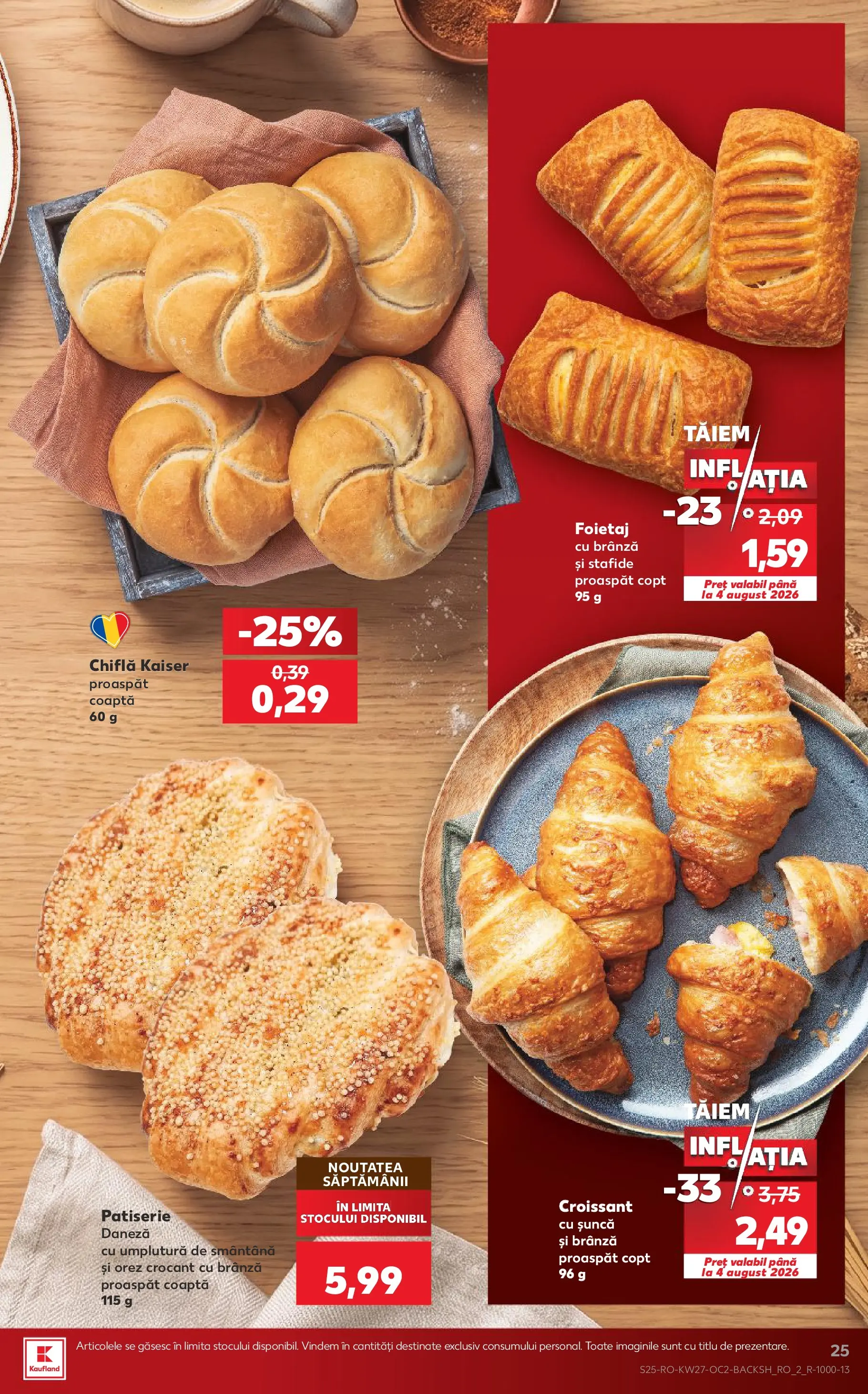 Kaufland Domnesti 01.07.2026 - Revista si Oferta | Pagină: 25 | Produse: Chiflă, Orez, Smântână, Stafide