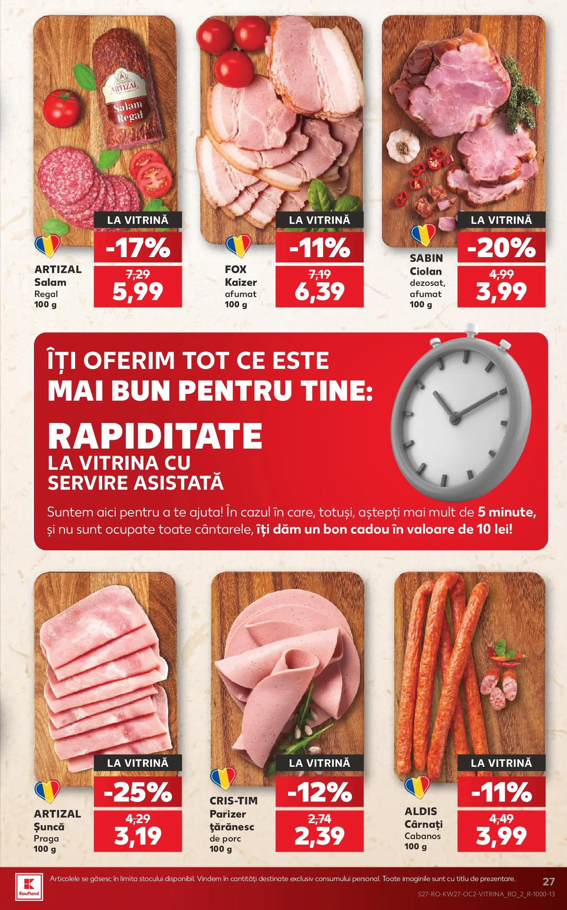Kaufland Domnesti 01.07.2026 - Revista si Oferta | Pagină: 27 | Produse: Vitrină, Salam, Parizer, Cârnați