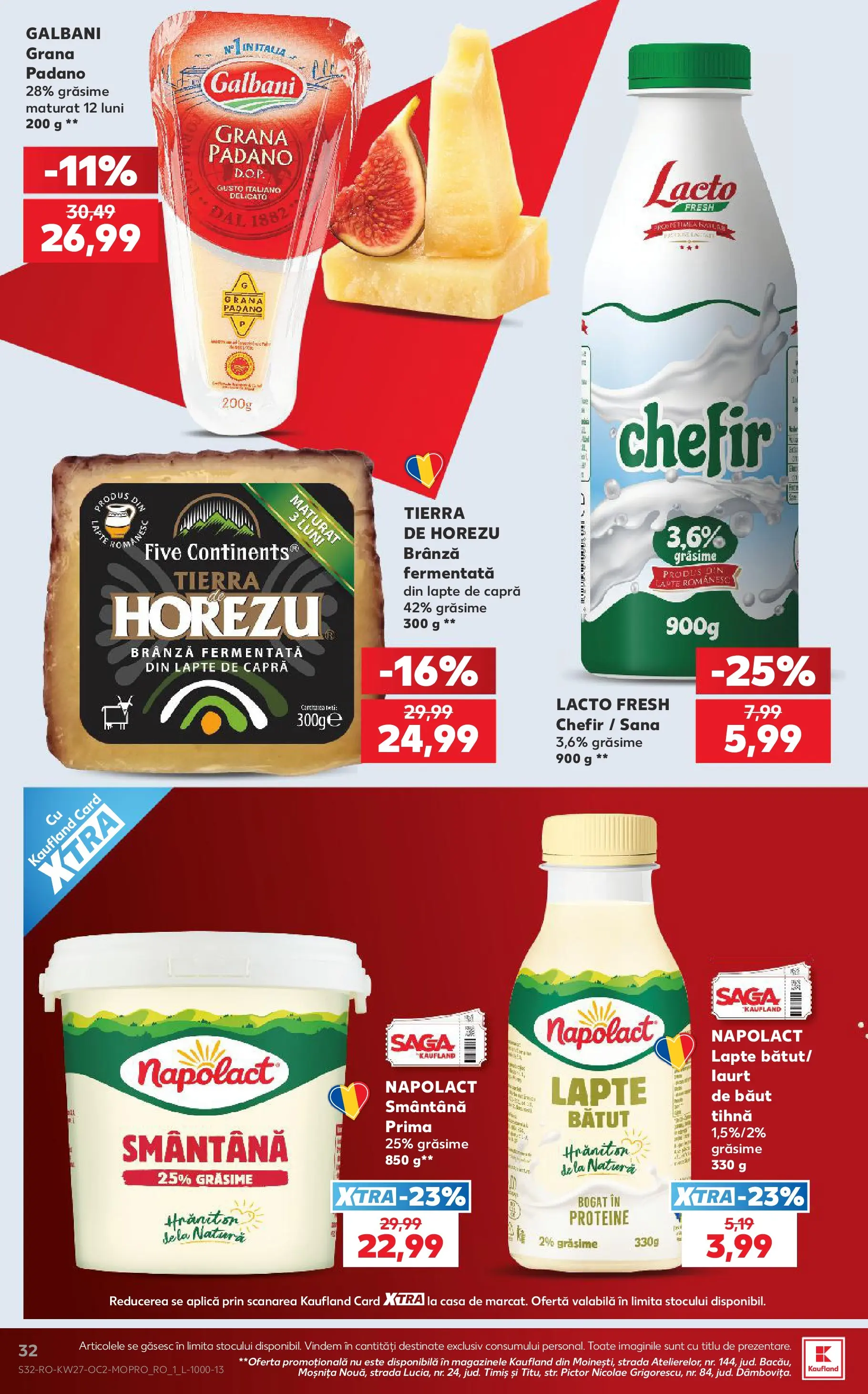 Kaufland Domnesti 01.07.2026 - Revista si Oferta | Pagină: 32 | Produse: Masaüstü kılıfı, Lapte, Brânză, Smântână