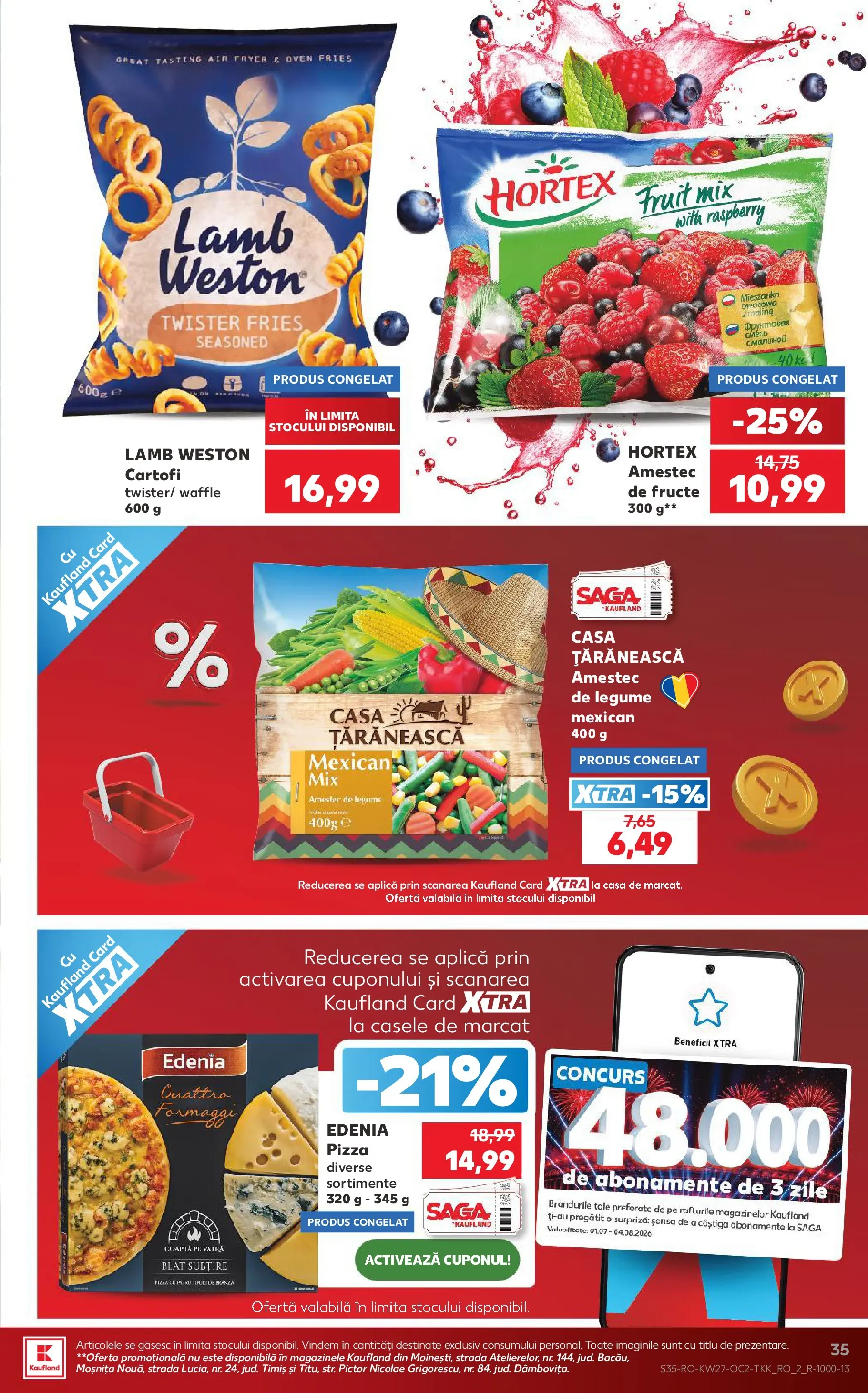 Kaufland Domnesti 01.07.2026 - Revista si Oferta | Pagină: 35 | Produse: Pizza, Cartofi, Legume, Fructe