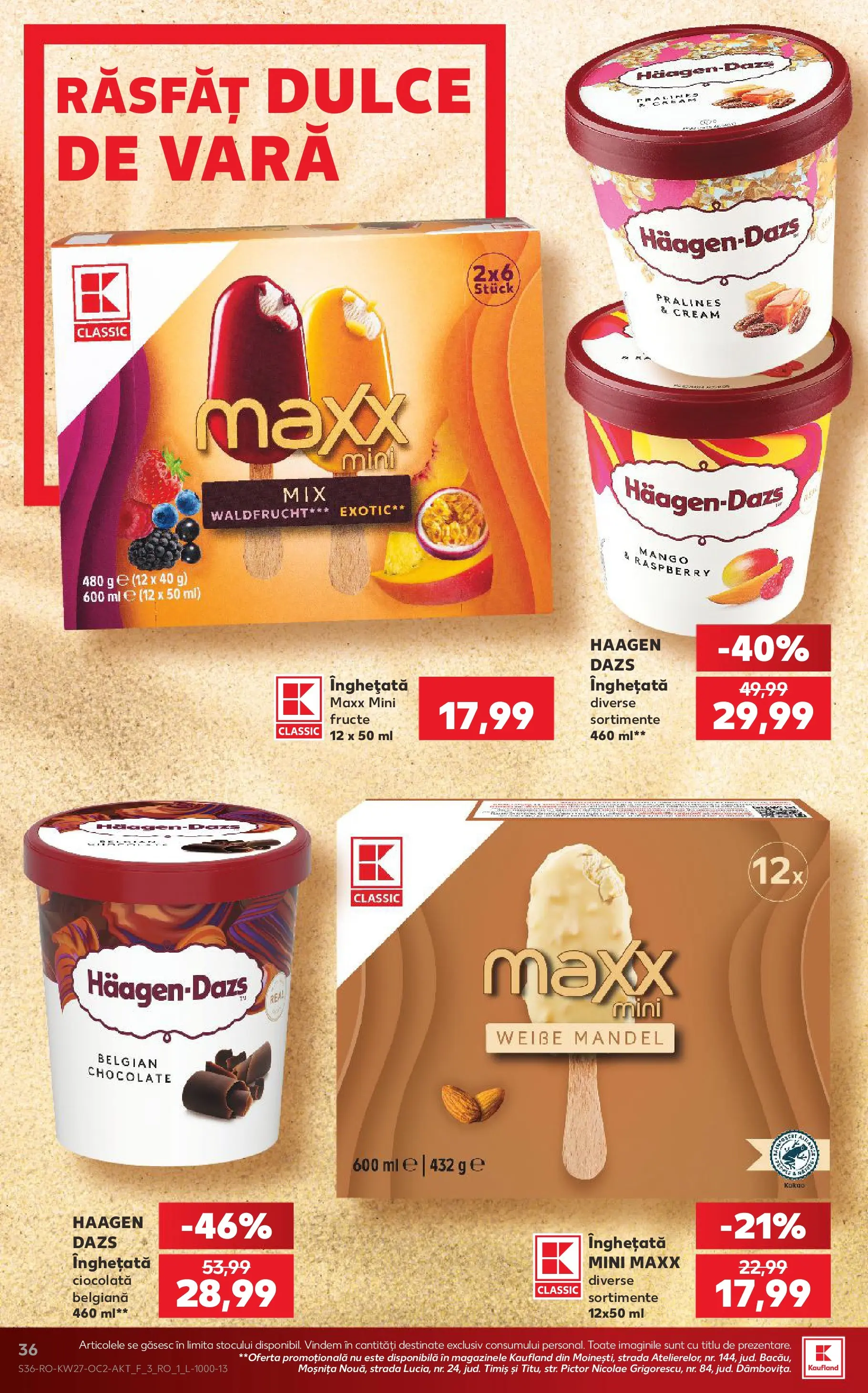 Kaufland Domnesti 01.07.2026 - Revista si Oferta | Pagină: 36 | Produse: Ciocolată, Înghețată, Fructe, Mango