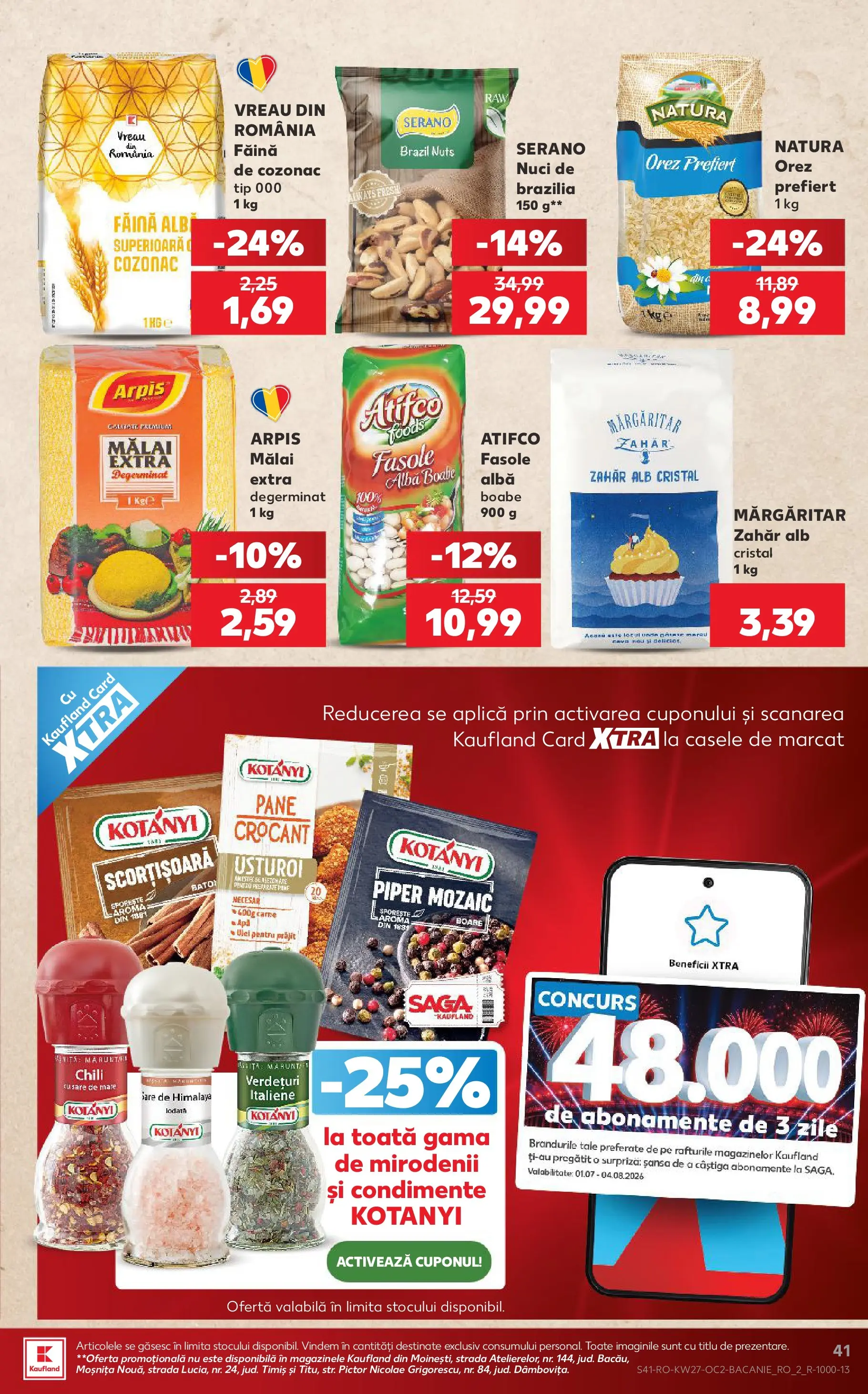 Kaufland Domnesti 01.07.2026 - Revista si Oferta | Pagină: 41 | Produse: Făină, Nuci, Zahăr, Piper
