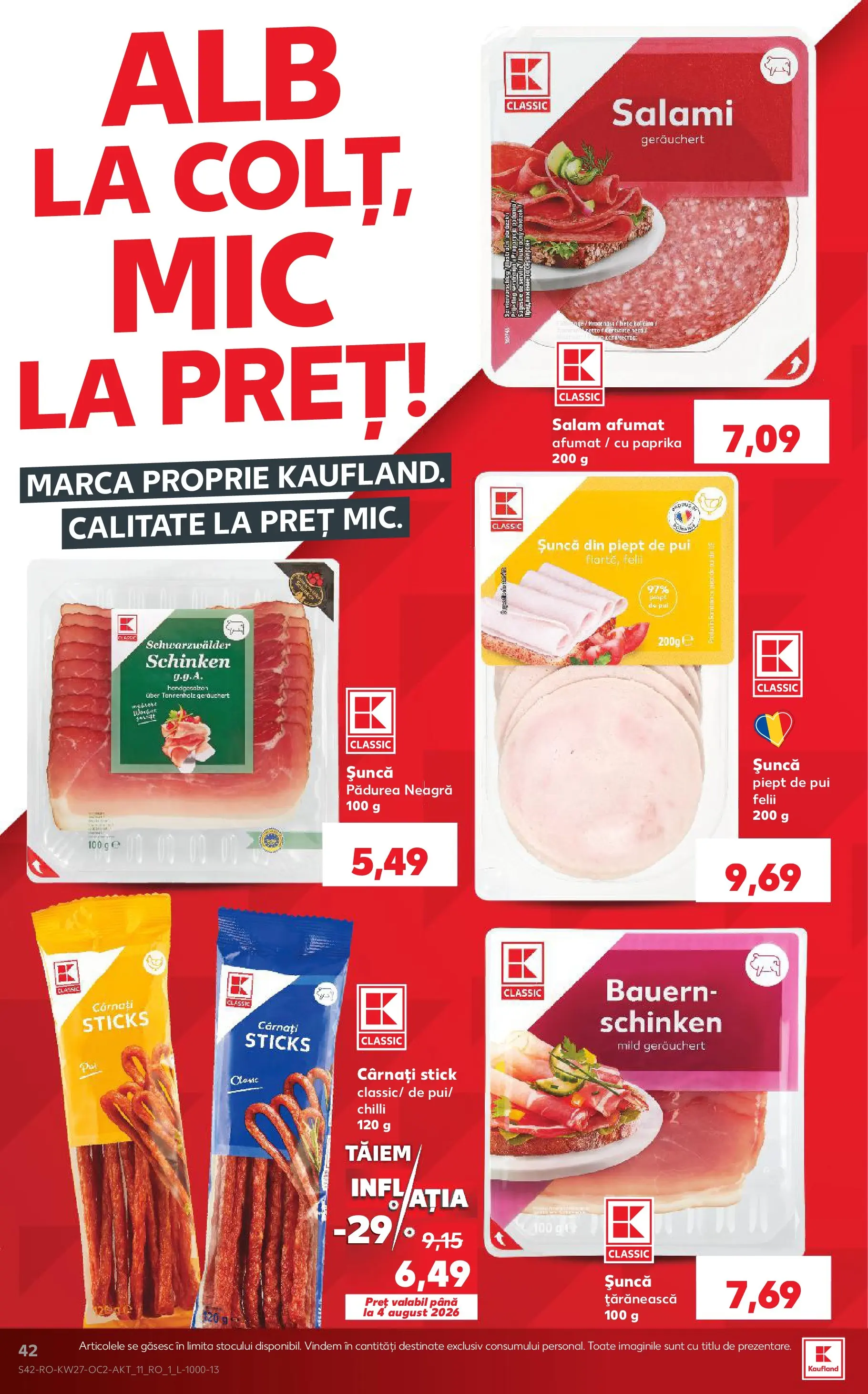 Kaufland Domnesti 01.07.2026 - Revista si Oferta | Pagină: 42 | Produse: Chilli, Hacıyatmaz Kedi Oyuncağı, Salam, Șuncă