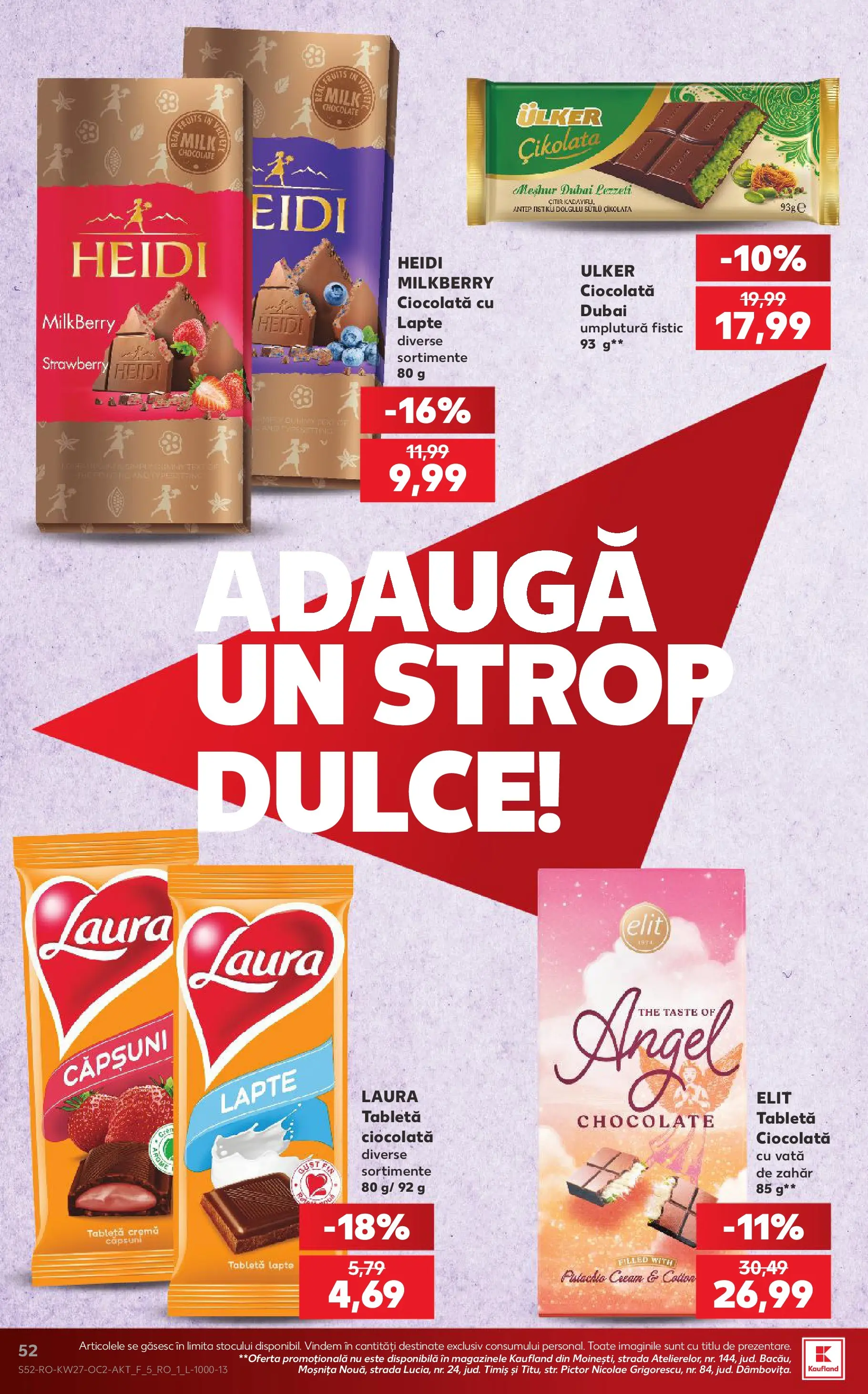 Kaufland Domnesti 01.07.2026 - Revista si Oferta | Pagină: 52 | Produse: Tabletă, Lapte, Cremă, Fistic
