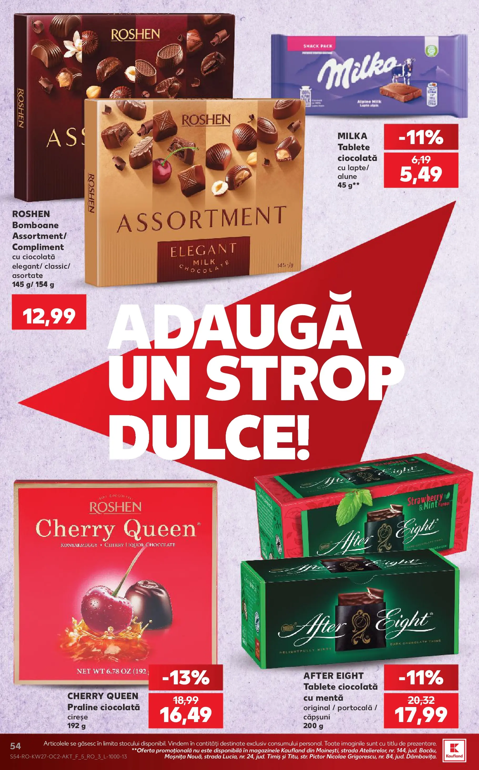 Kaufland Domnesti 01.07.2026 - Revista si Oferta | Pagină: 54 | Produse: Alune, Praline, Ciocolată, Bomboane