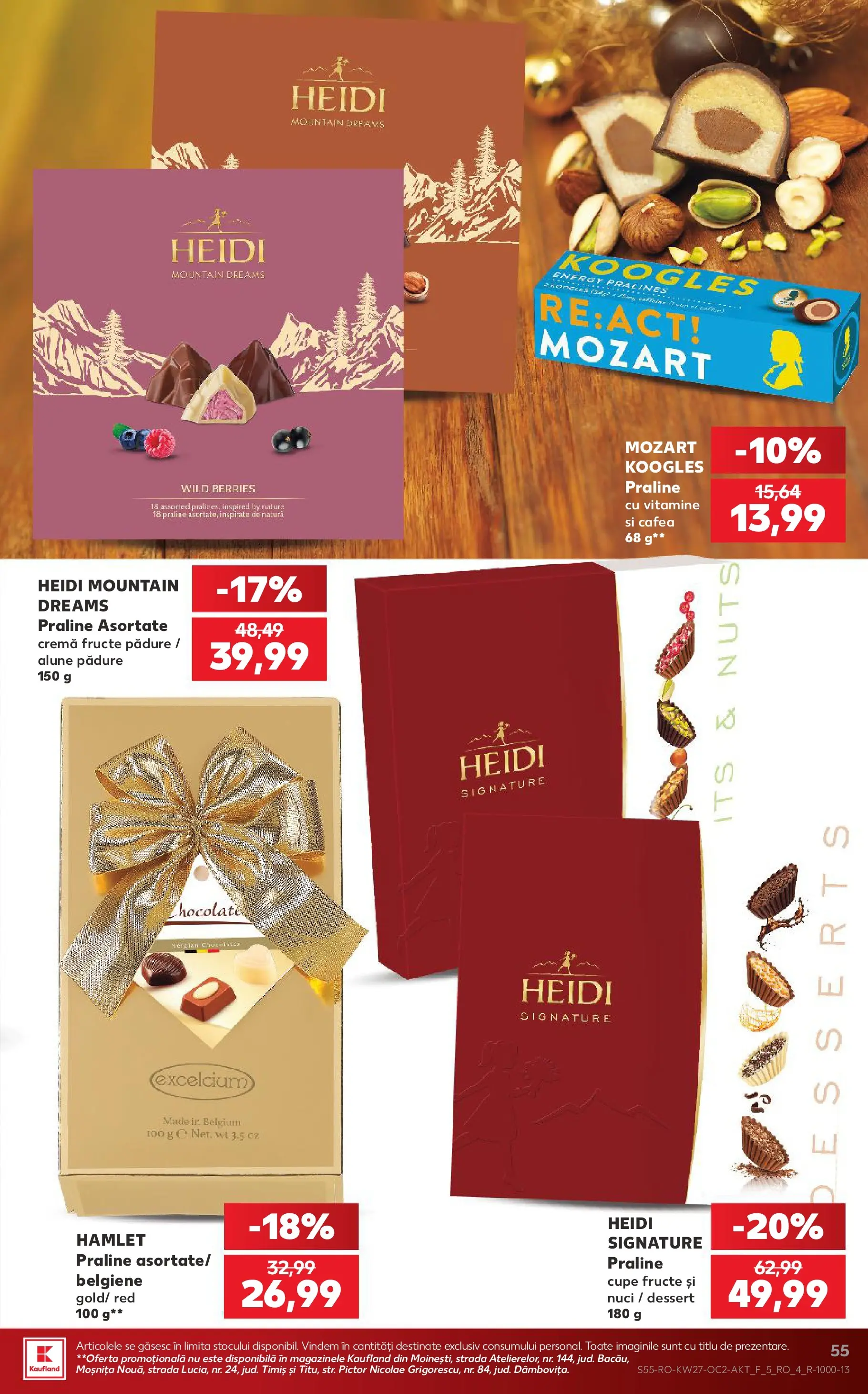 Kaufland Domnesti 01.07.2026 - Revista si Oferta | Pagină: 55 | Produse: Praline, Cremă, Cafea, Fructe