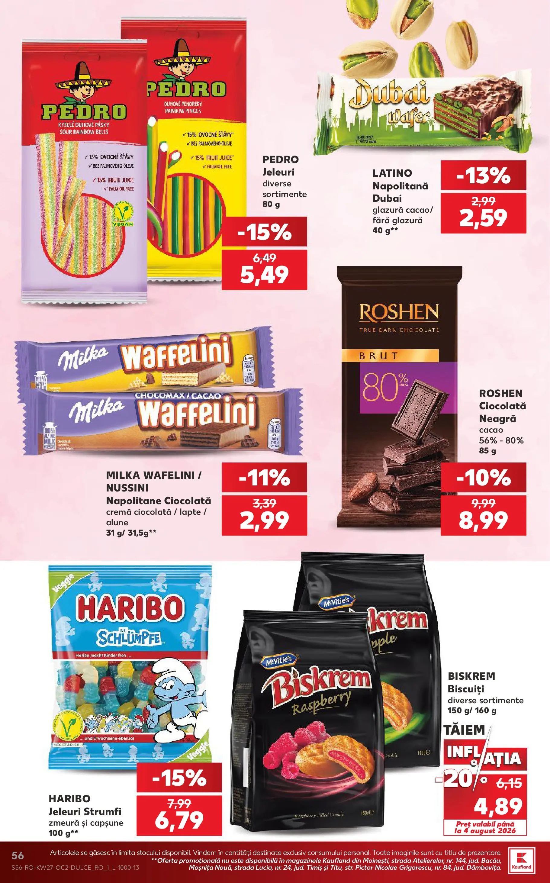 Kaufland Domnesti 01.07.2026 - Revista si Oferta | Pagină: 56 | Produse: Zmeură, Napolitane, Ciocolată, Cacao