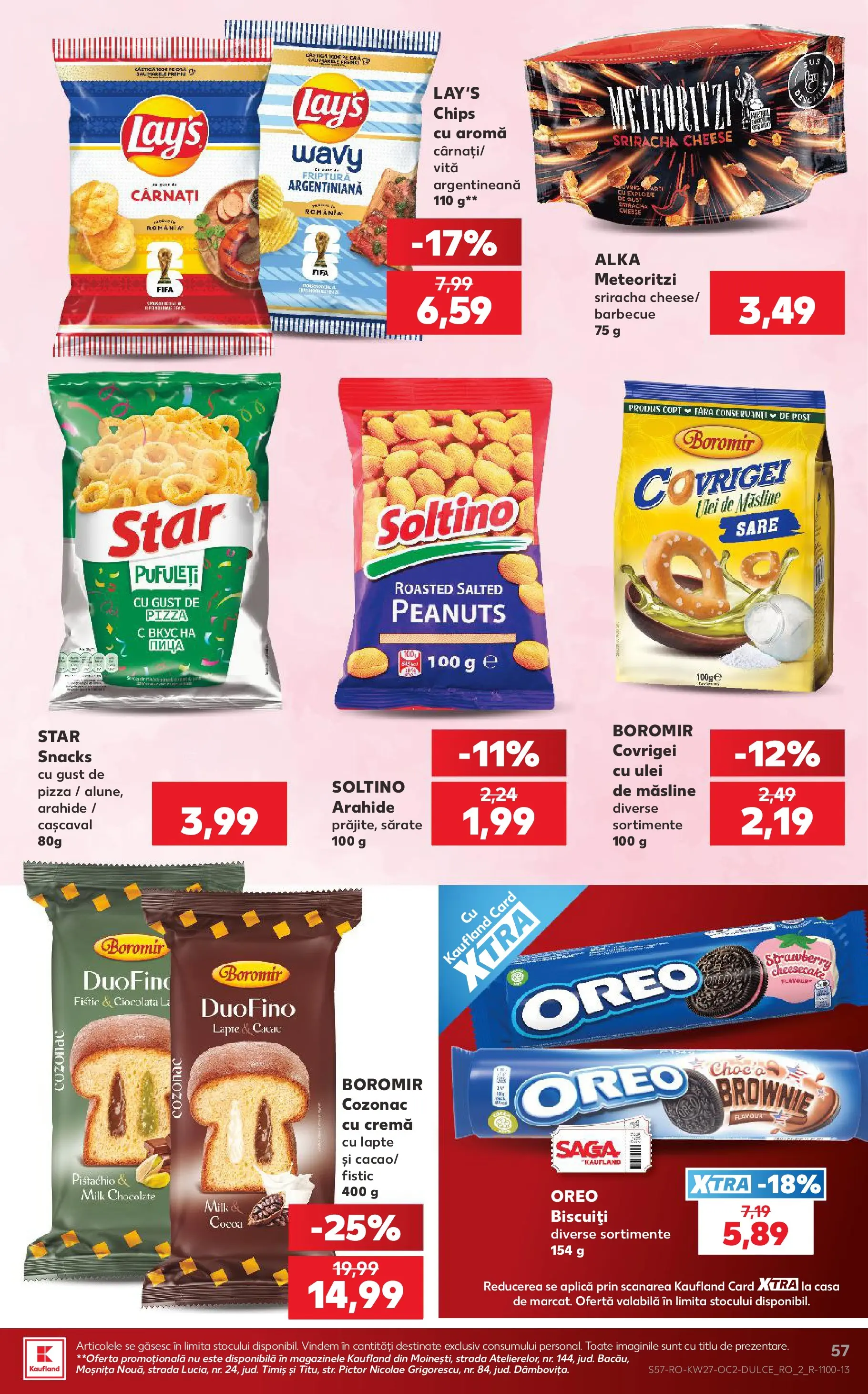 Kaufland Ploiești 01.07.2026 - Revista si Oferta | Pagină: 57 | Produse: Cașcaval, Arahide, Pufuleți, Cârnați