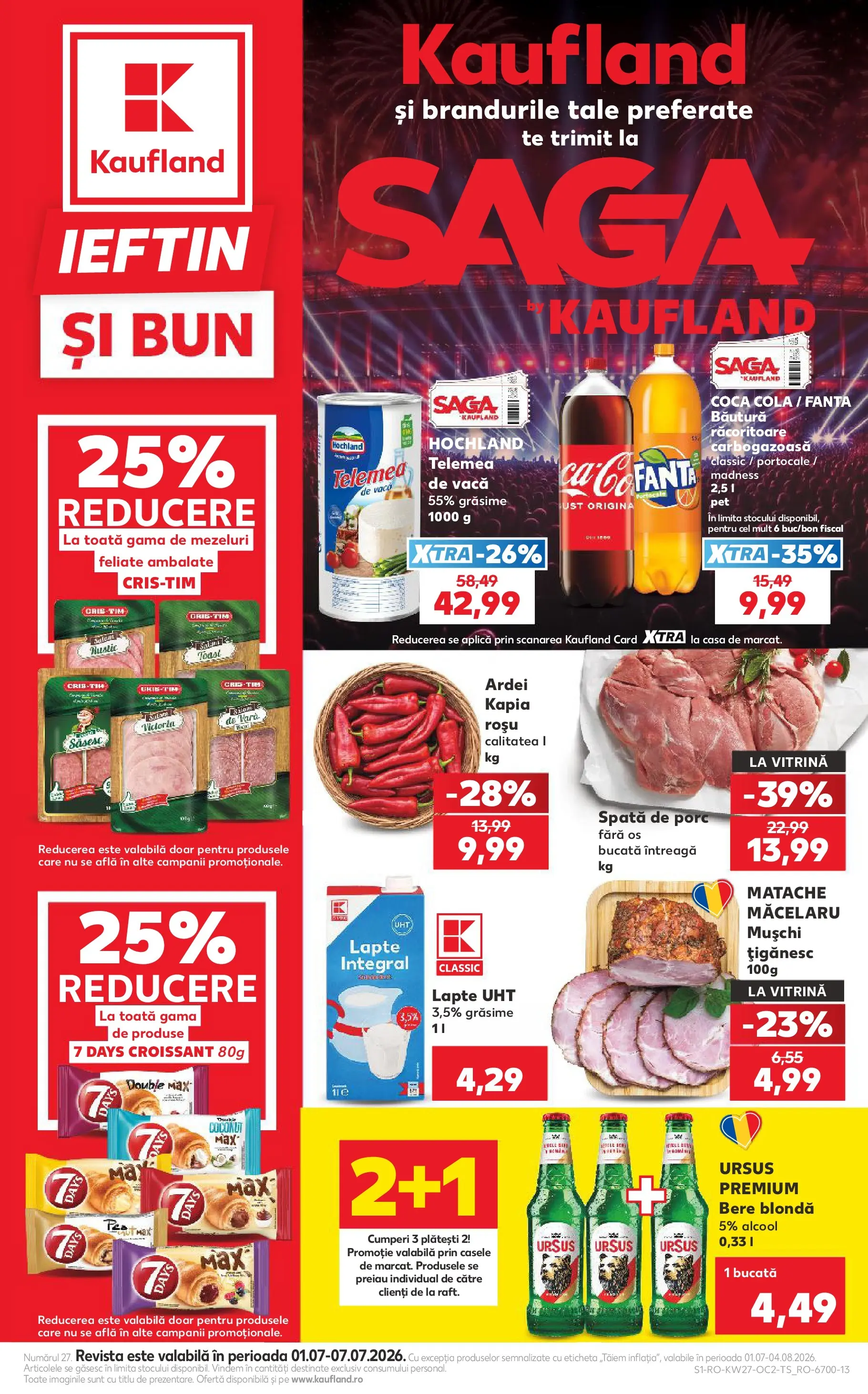 Kaufland Vaslui 01.07.2026 - Revista si Oferta | Pagină: 1 | Produse: Vitrină, Ardei, Amerikan servis, Portocale