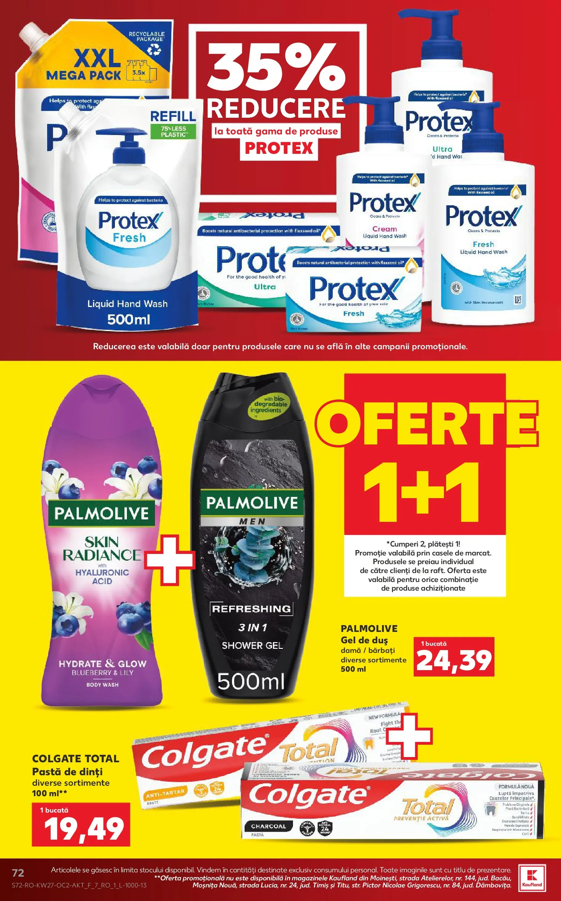 Kaufland Domnesti 01.07.2026 - Revista si Oferta | Pagină: 72 | Produse: Şerit ödül, Duș, Pastă de dinți, Paste