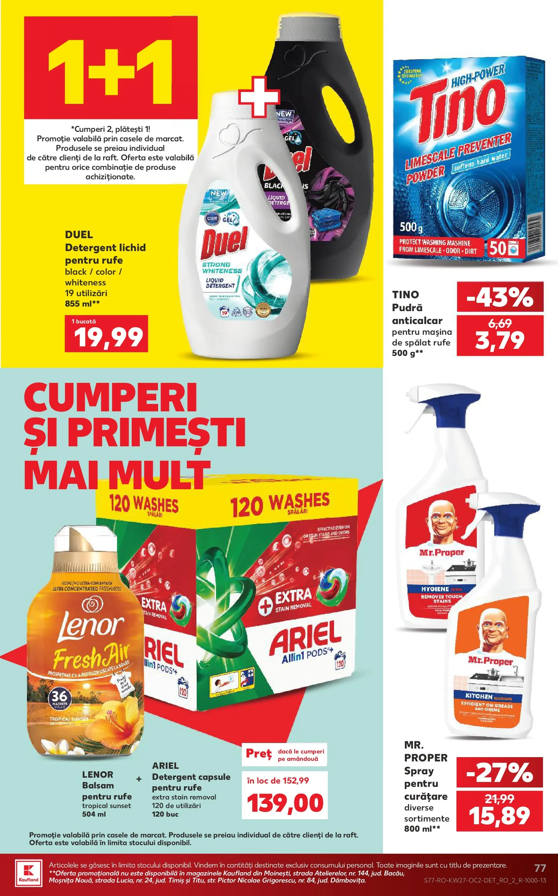 Kaufland Domnesti 01.07.2026 - Revista si Oferta | Pagină: 77 | Produse: Pudră, Balsam, Detergent