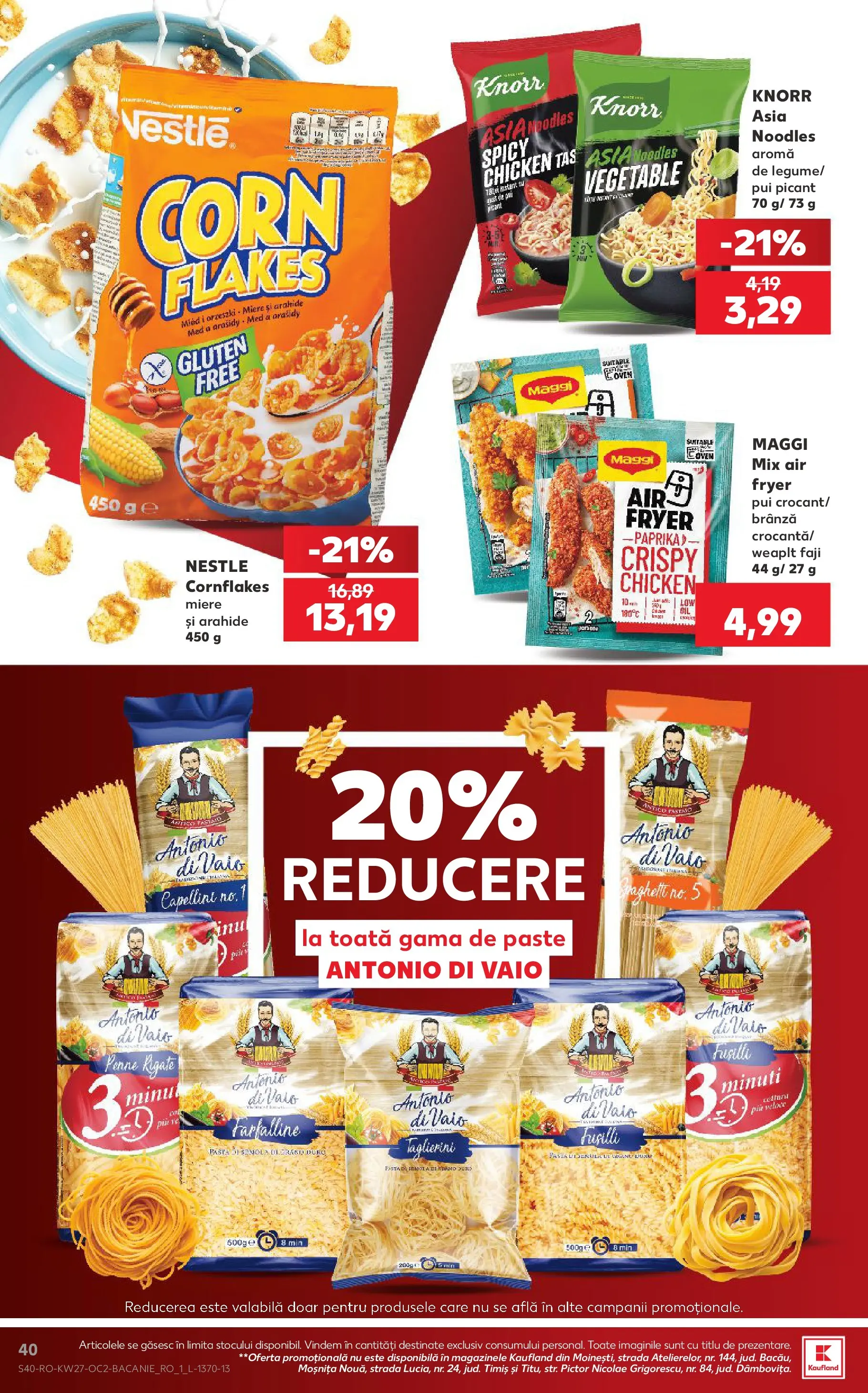 Kaufland Vaslui 01.07.2026 - Revista si Oferta | Pagină: 40 | Produse: Arahide, Brânză, Noodles, Paste