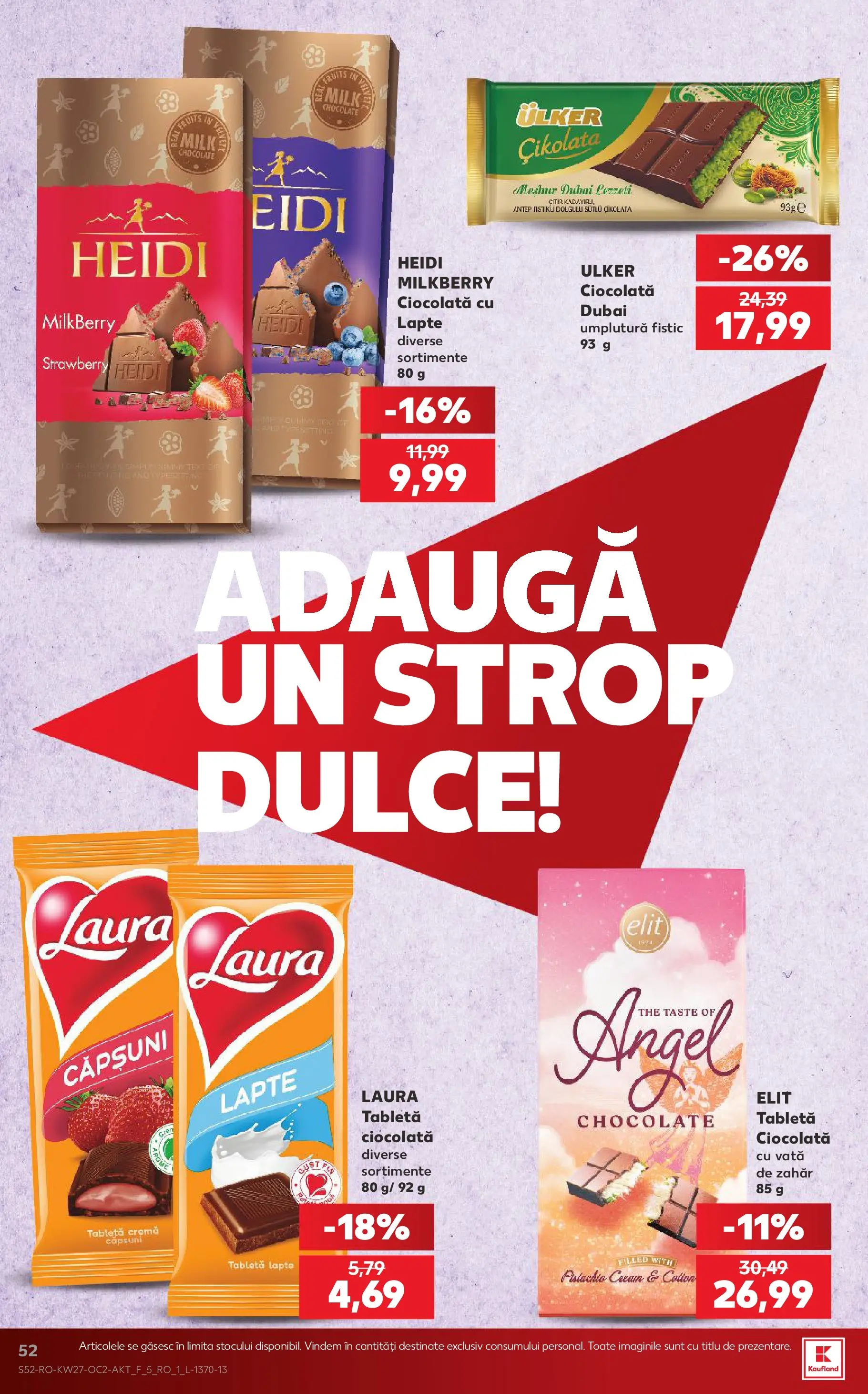 Kaufland Vaslui 01.07.2026 - Revista si Oferta | Pagină: 52 | Produse: Tabletă, Lapte, Ciocolată, Căpșuni