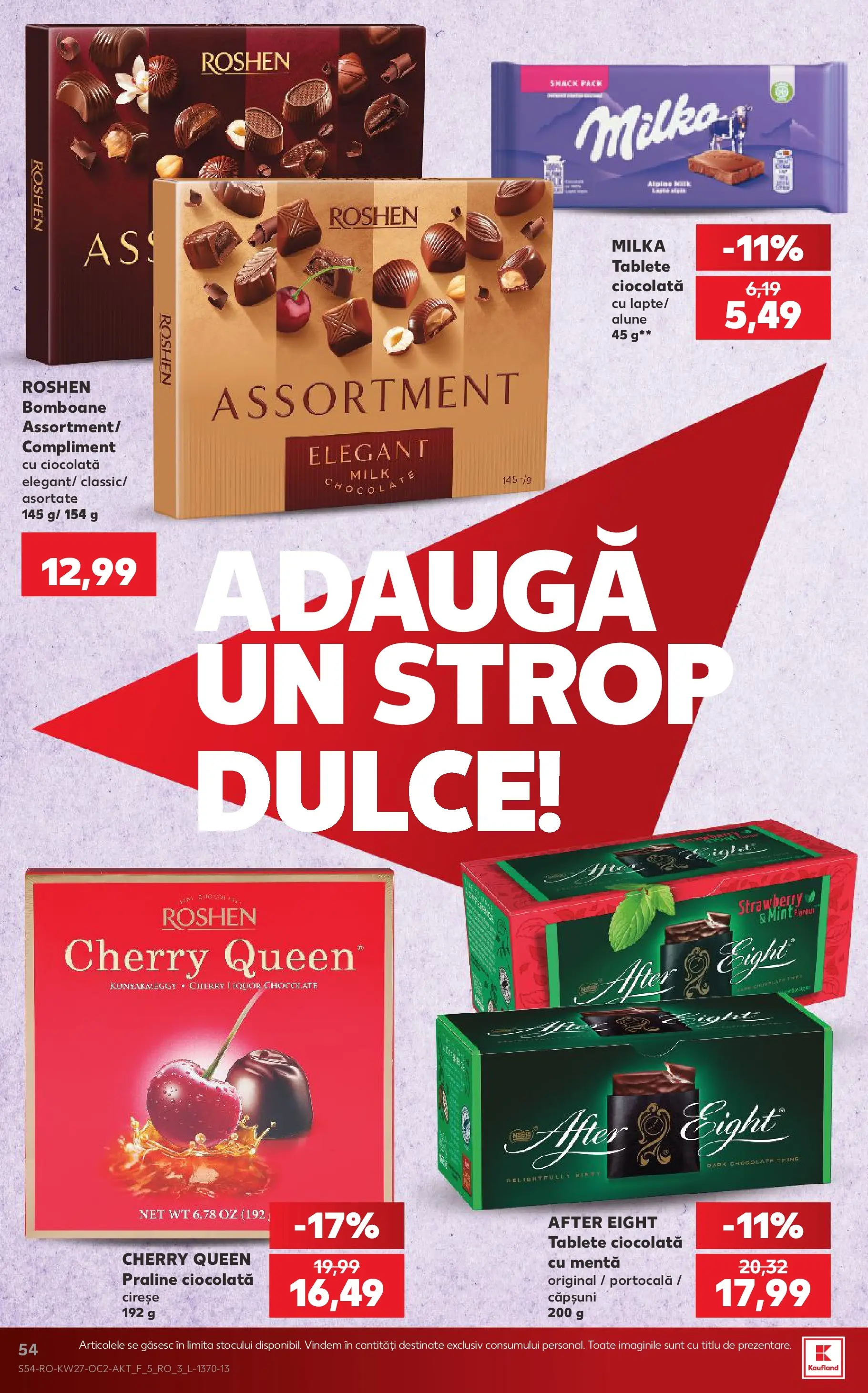 Kaufland Vaslui 01.07.2026 - Revista si Oferta | Pagină: 54 | Produse: Alune, Ciocolată, Căpșuni, Cireșe
