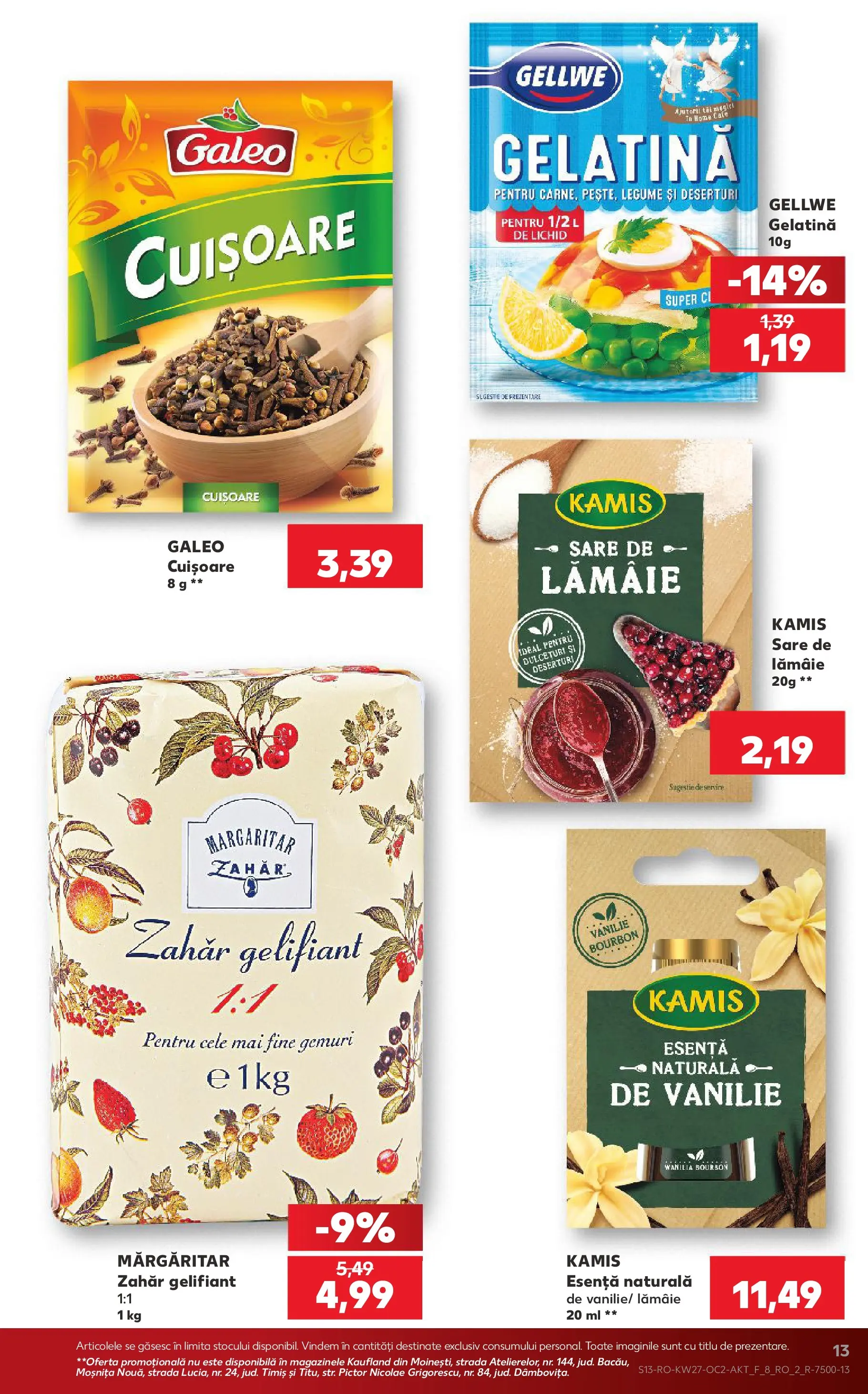 Kaufland Viseu de Sus 01.07.2026 - Revista si Oferta | Pagină: 13 | Produse: Bourbon, Sare, Zahăr, Lămâie