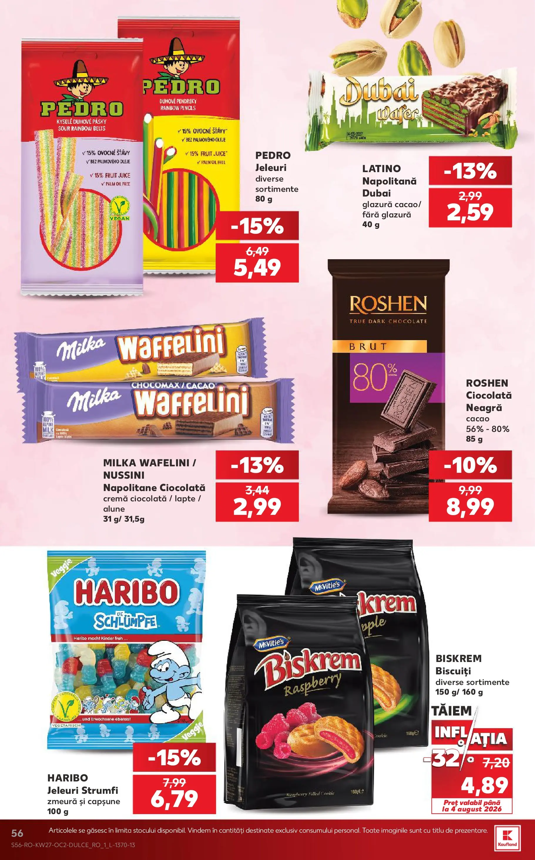Kaufland Vaslui 01.07.2026 - Revista si Oferta | Pagină: 56 | Produse: Napolitane, Alune, Lapte, Cacao