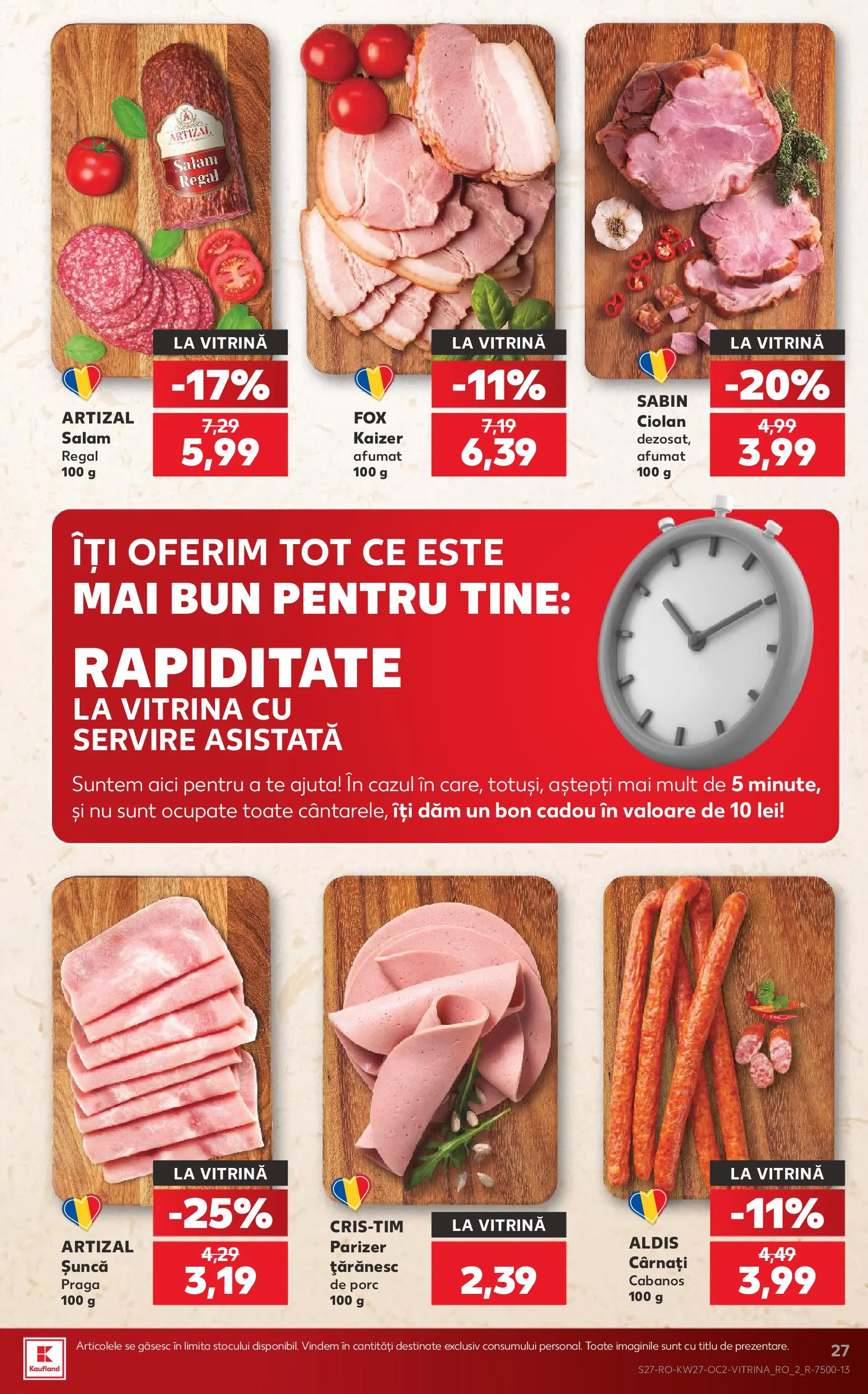 Kaufland Viseu de Sus 01.07.2026 - Revista si Oferta | Pagină: 27 | Produse: Vitrină, Salam, Șuncă, Parizer