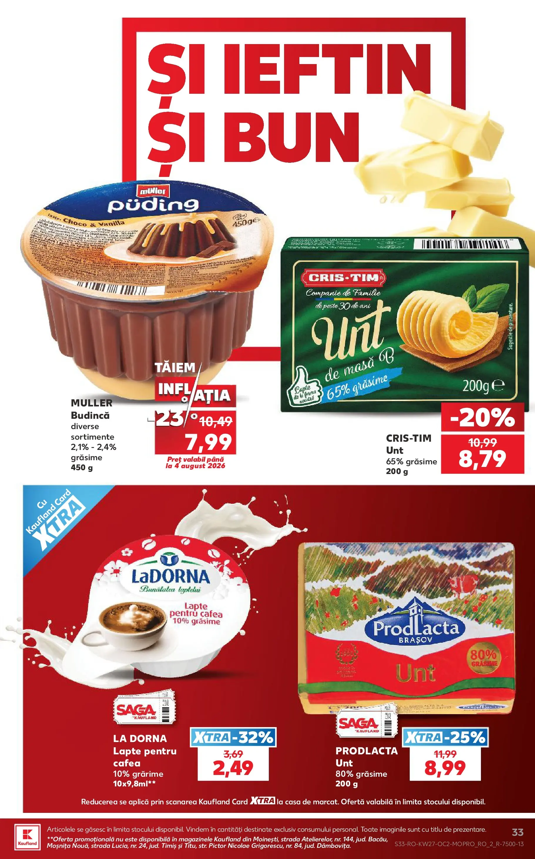 Kaufland Viseu de Sus 01.07.2026 - Revista si Oferta | Pagină: 33 | Produse: Masă, Lapte, Cafea, Pește
