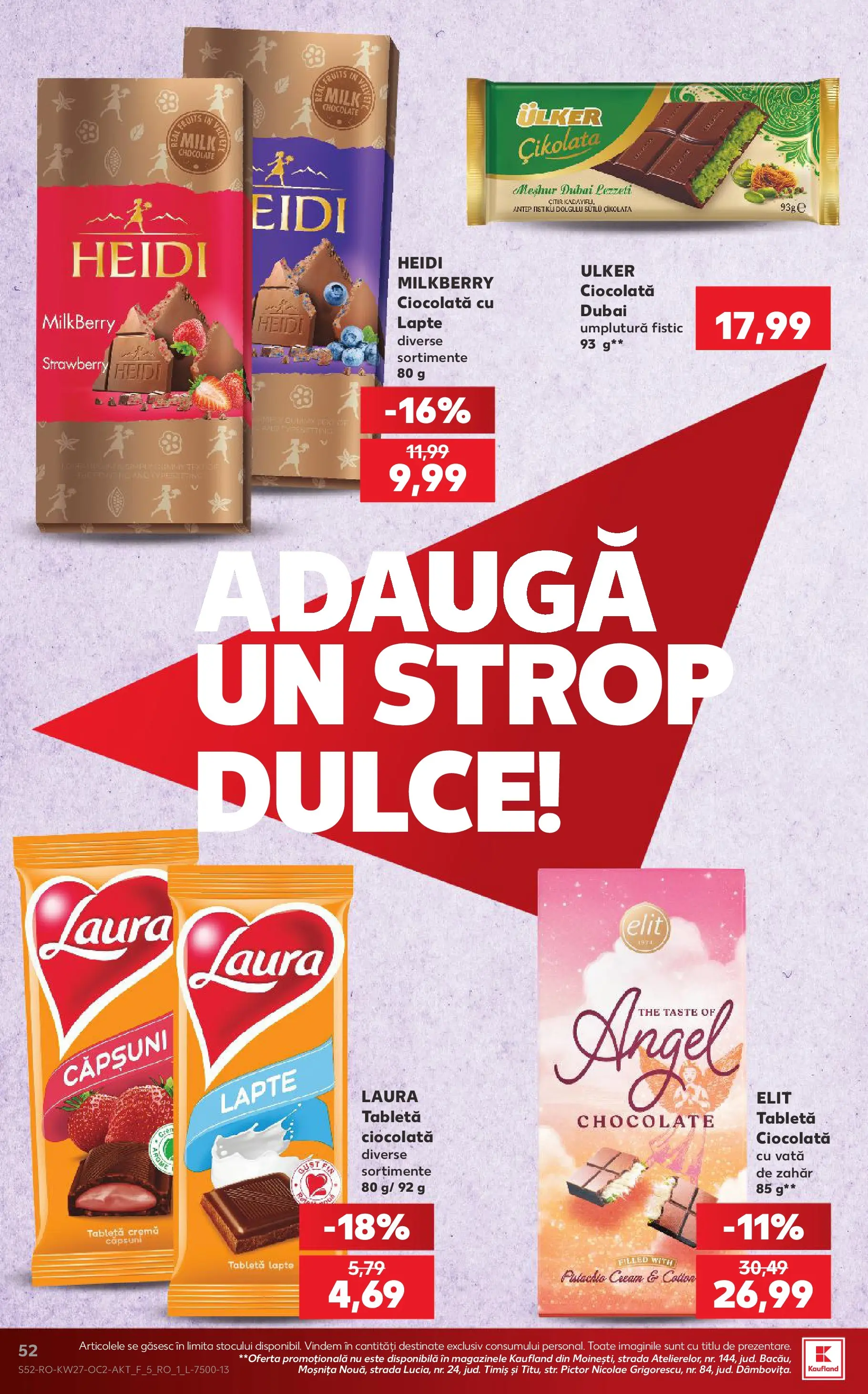 Kaufland Viseu de Sus 01.07.2026 - Revista si Oferta | Pagină: 52 | Produse: Lapte, Ciocolată, Fistic, Căpșuni