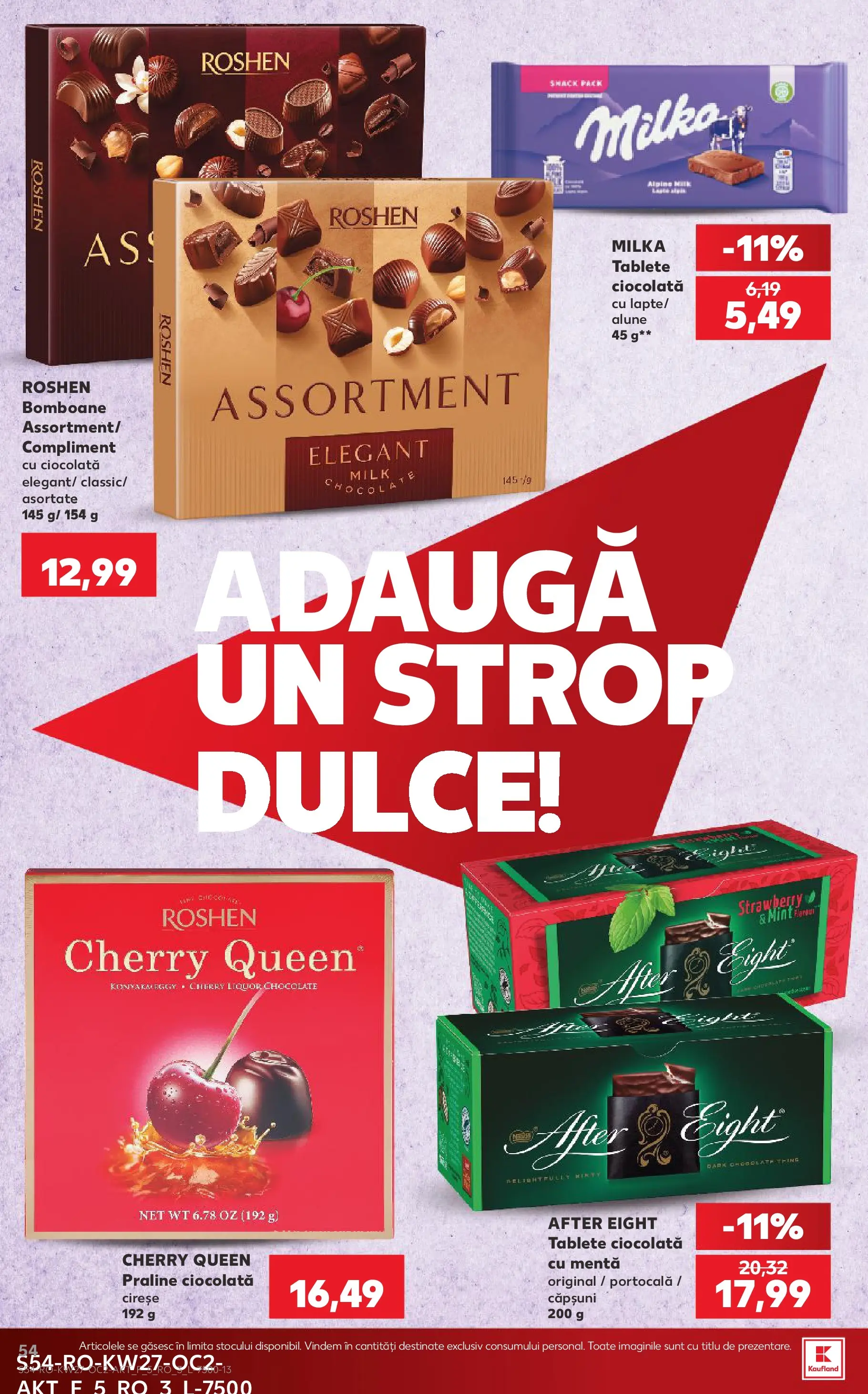 Kaufland Viseu de Sus 01.07.2026 - Revista si Oferta | Pagină: 54 | Produse: Alune, Praline, Bomboane, Cireșe