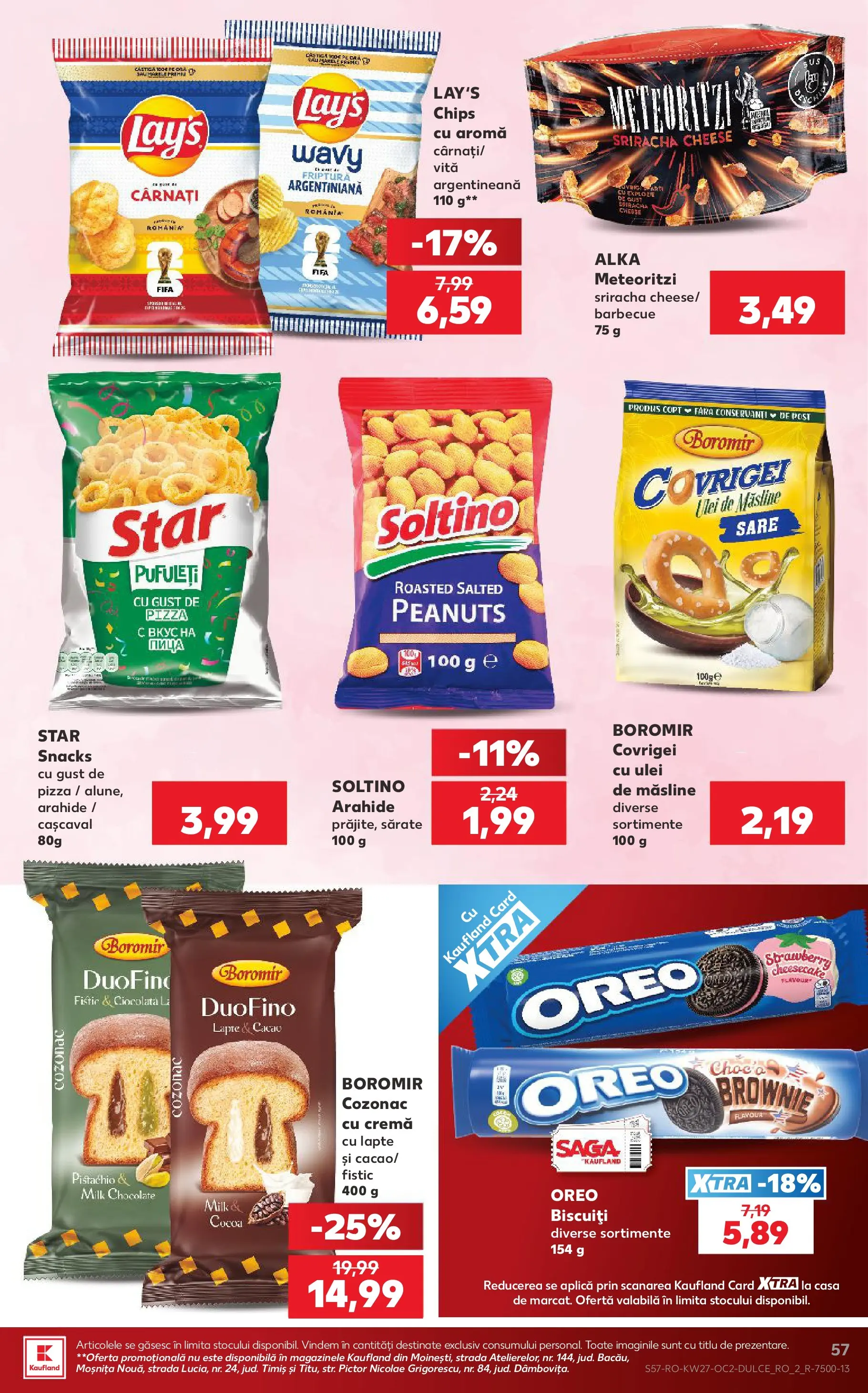 Kaufland Viseu de Sus 01.07.2026 - Revista si Oferta | Pagină: 57 | Produse: Cremă, Ulei, Fistic, Cârnați